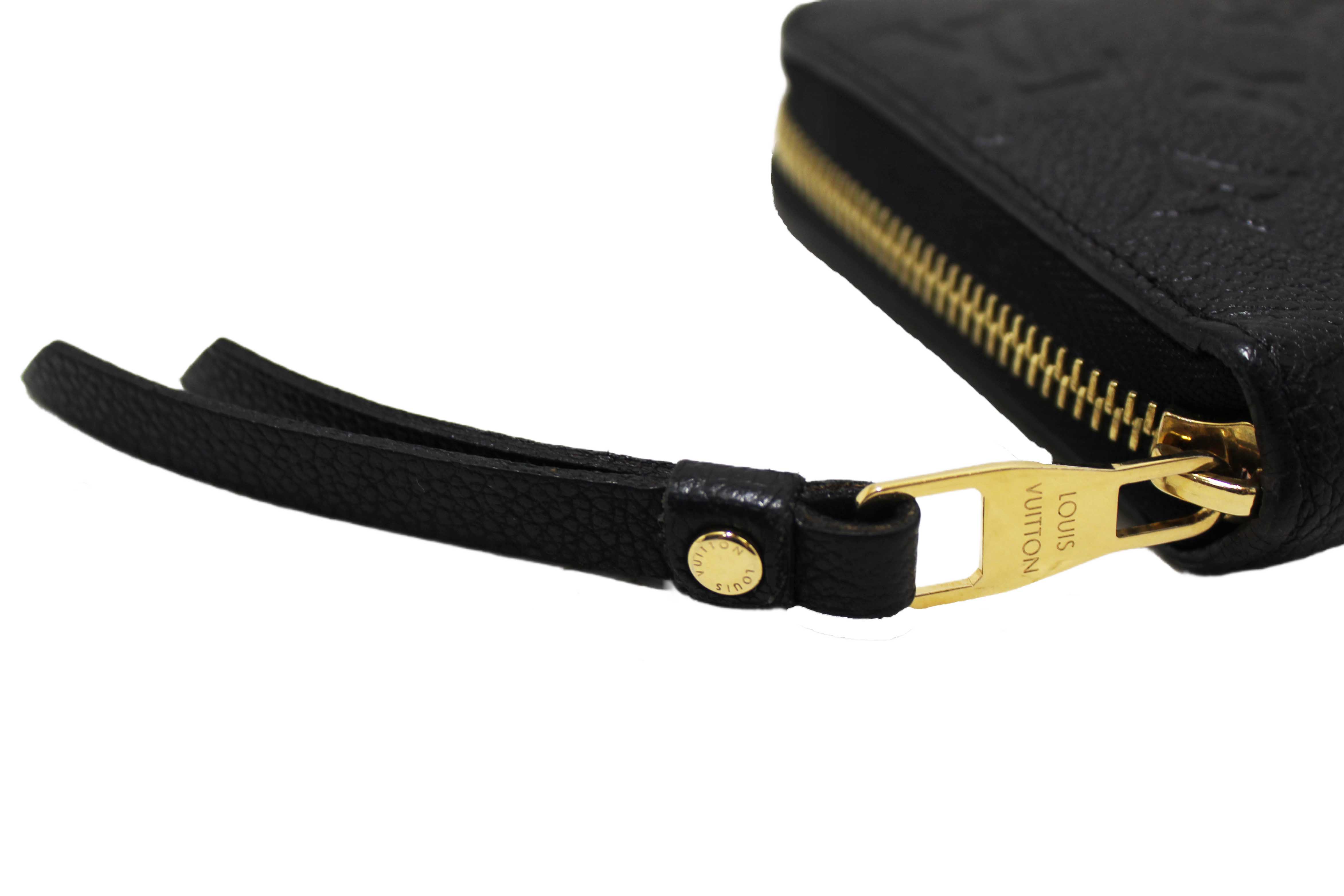 Authentic Louis Vuitton Black Monogram Empreinte Leather Zippy Wallet