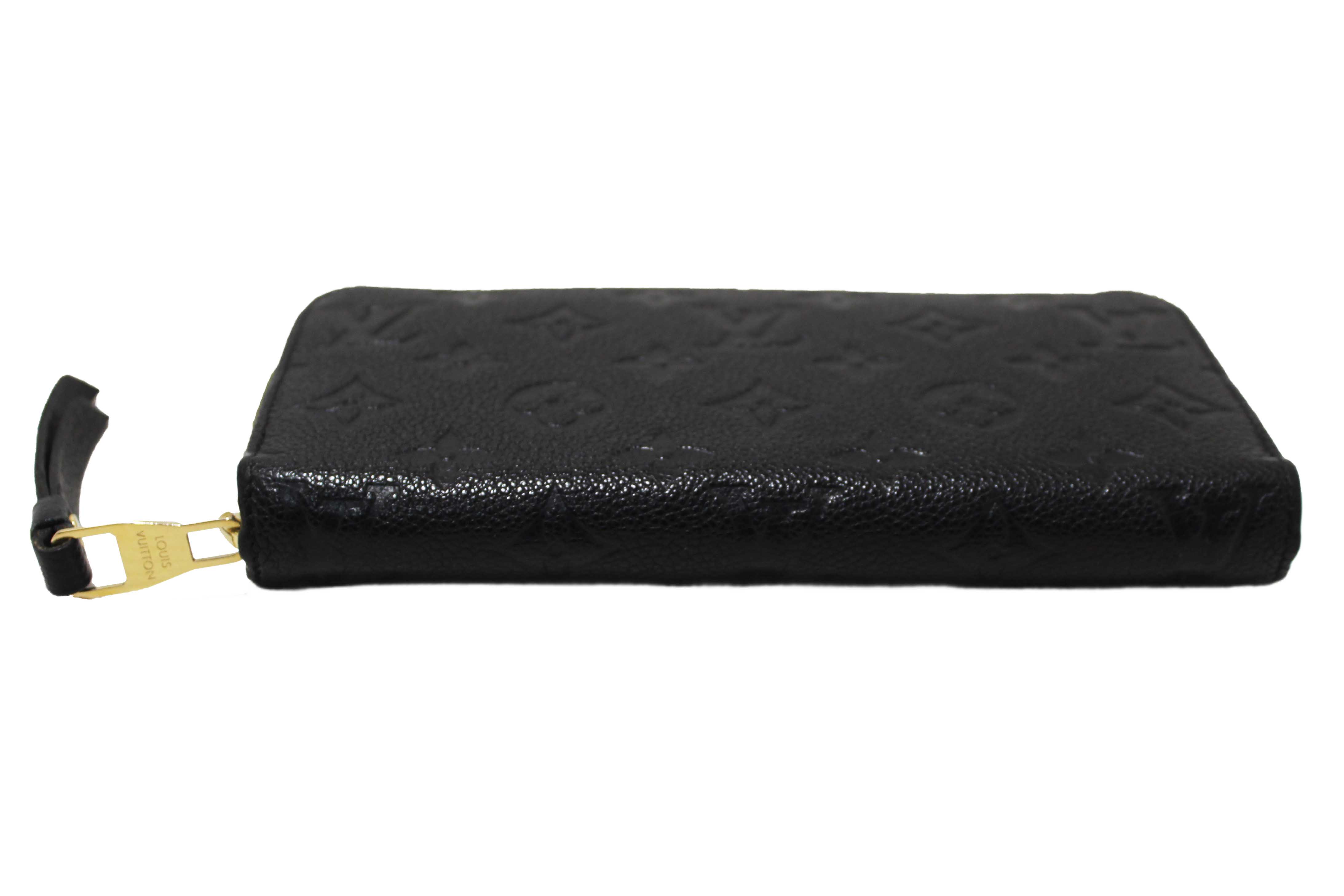 Authentic Louis Vuitton Black Monogram Empreinte Leather Zippy Wallet
