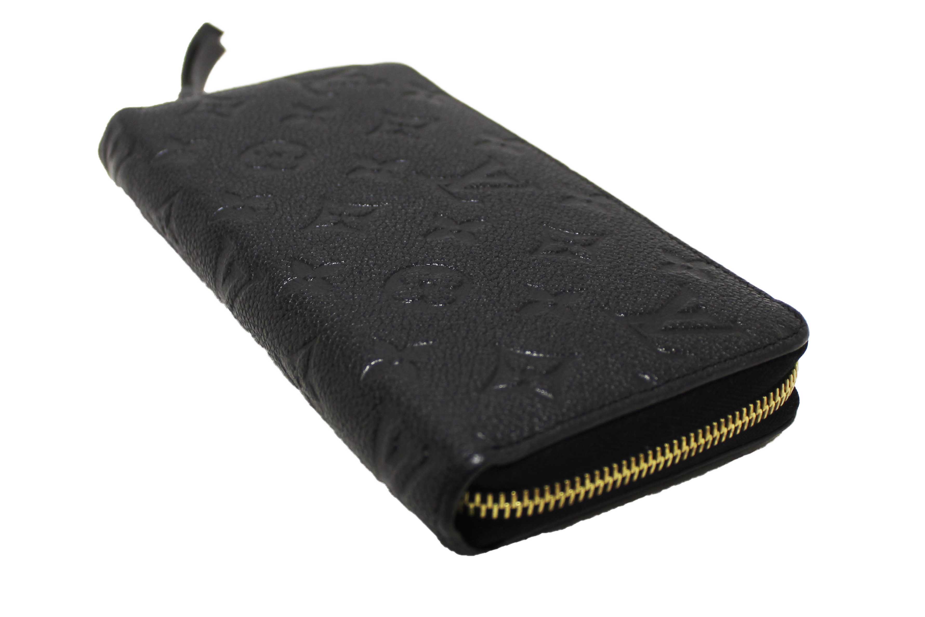 Authentic Louis Vuitton Black Monogram Empreinte Leather Zippy Wallet