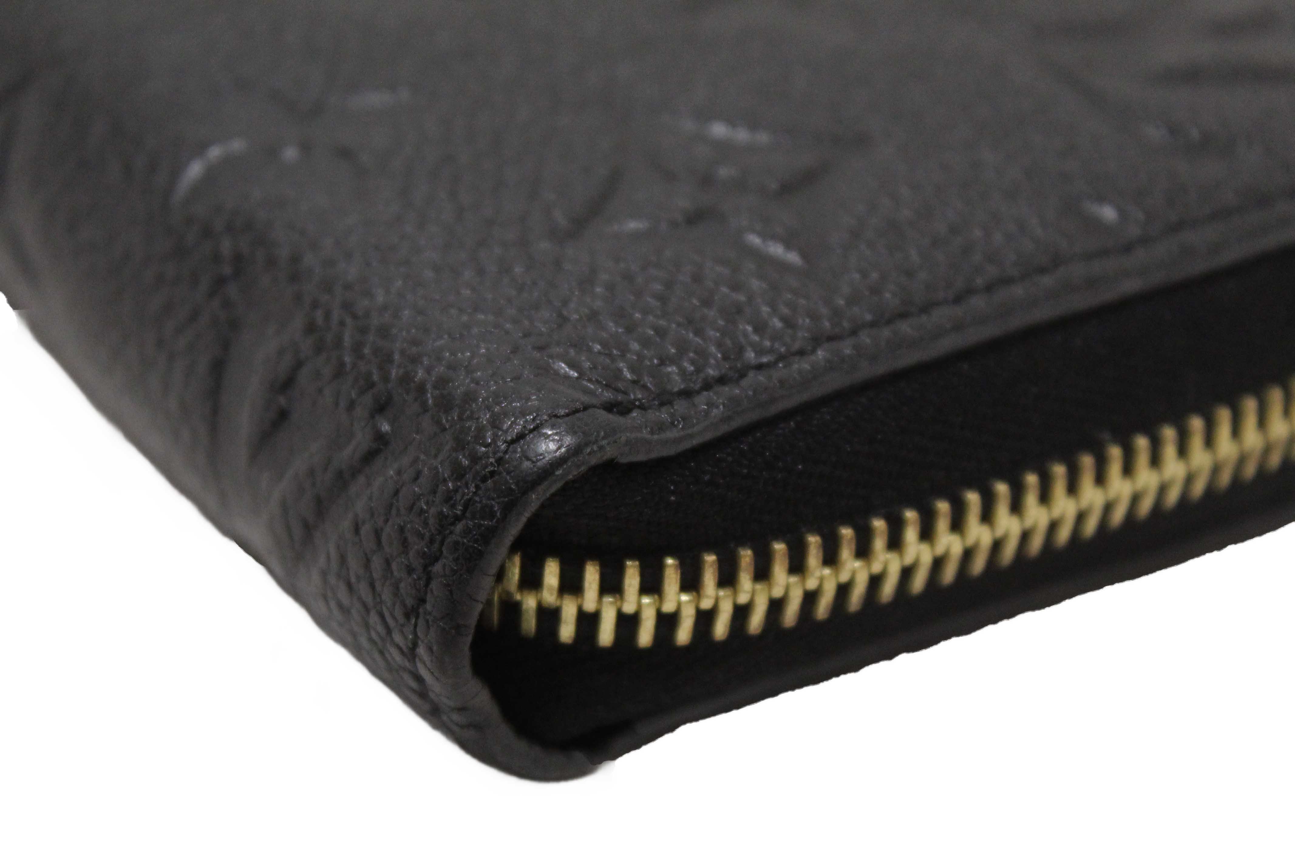Authentic Louis Vuitton Black Monogram Empreinte Leather Zippy Wallet