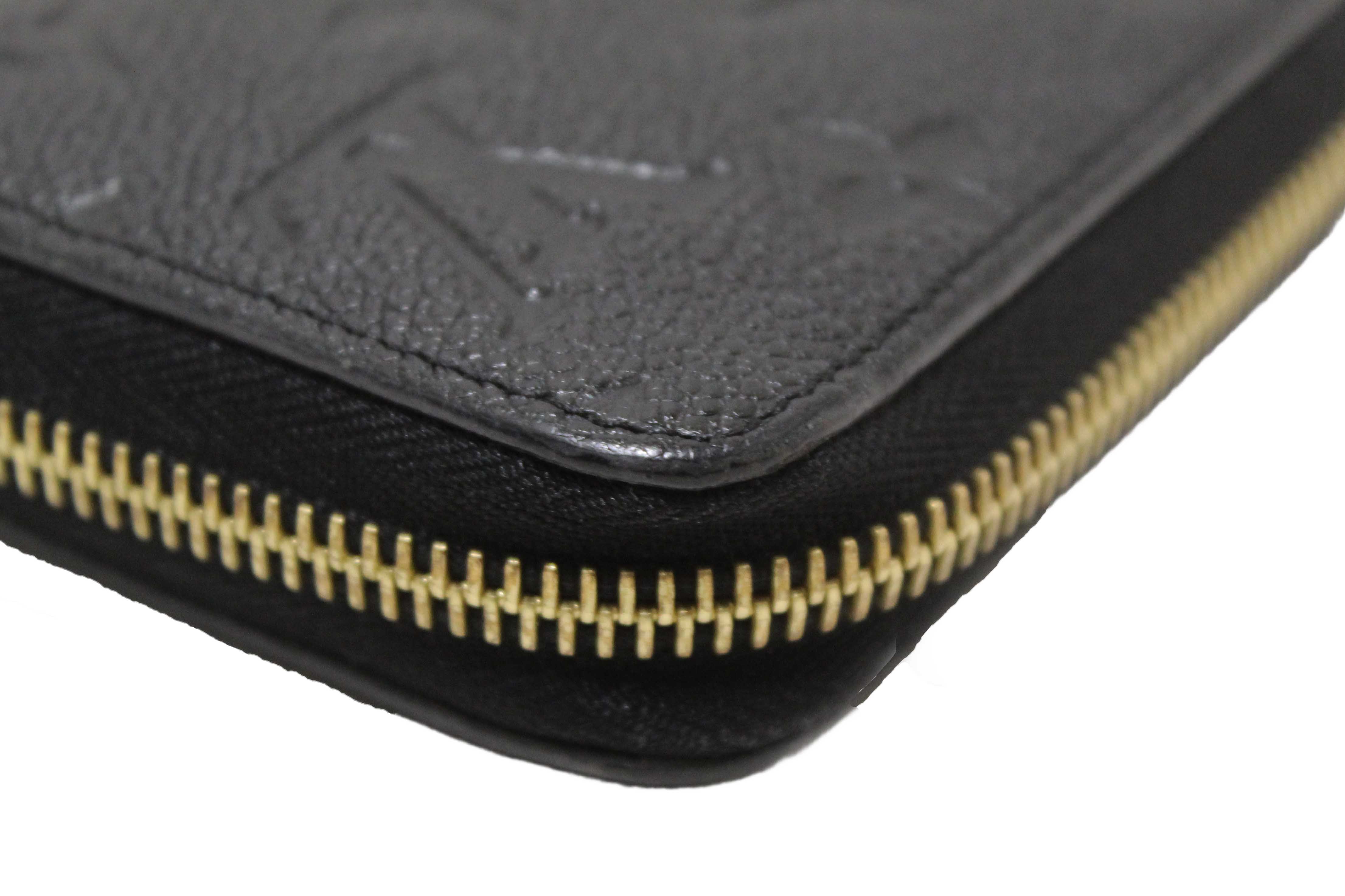 Authentic Louis Vuitton Black Monogram Empreinte Leather Zippy Wallet