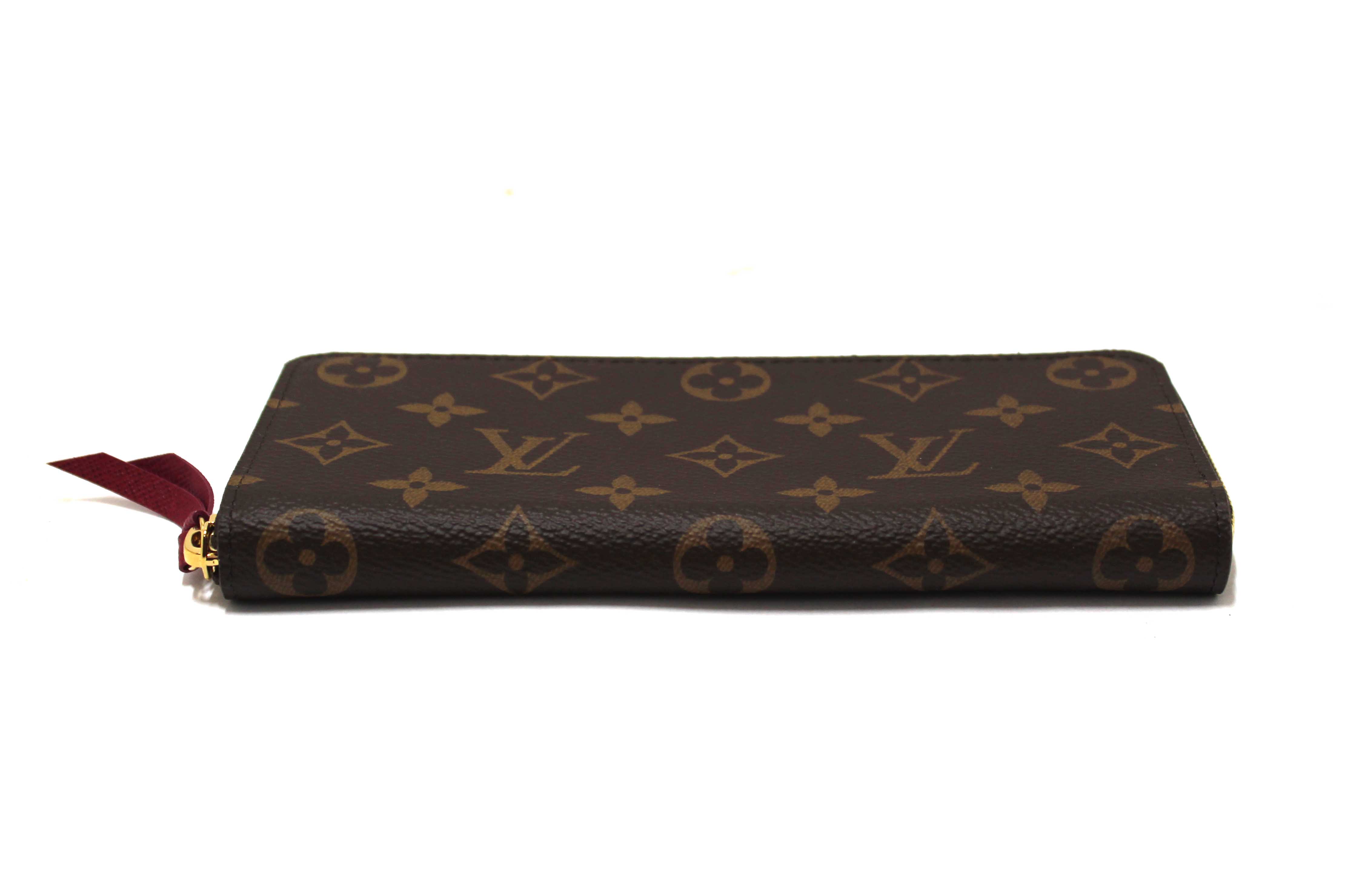 Authentic Louis Vuitton Classic Monogram Fuchsia Clemence Wallet
