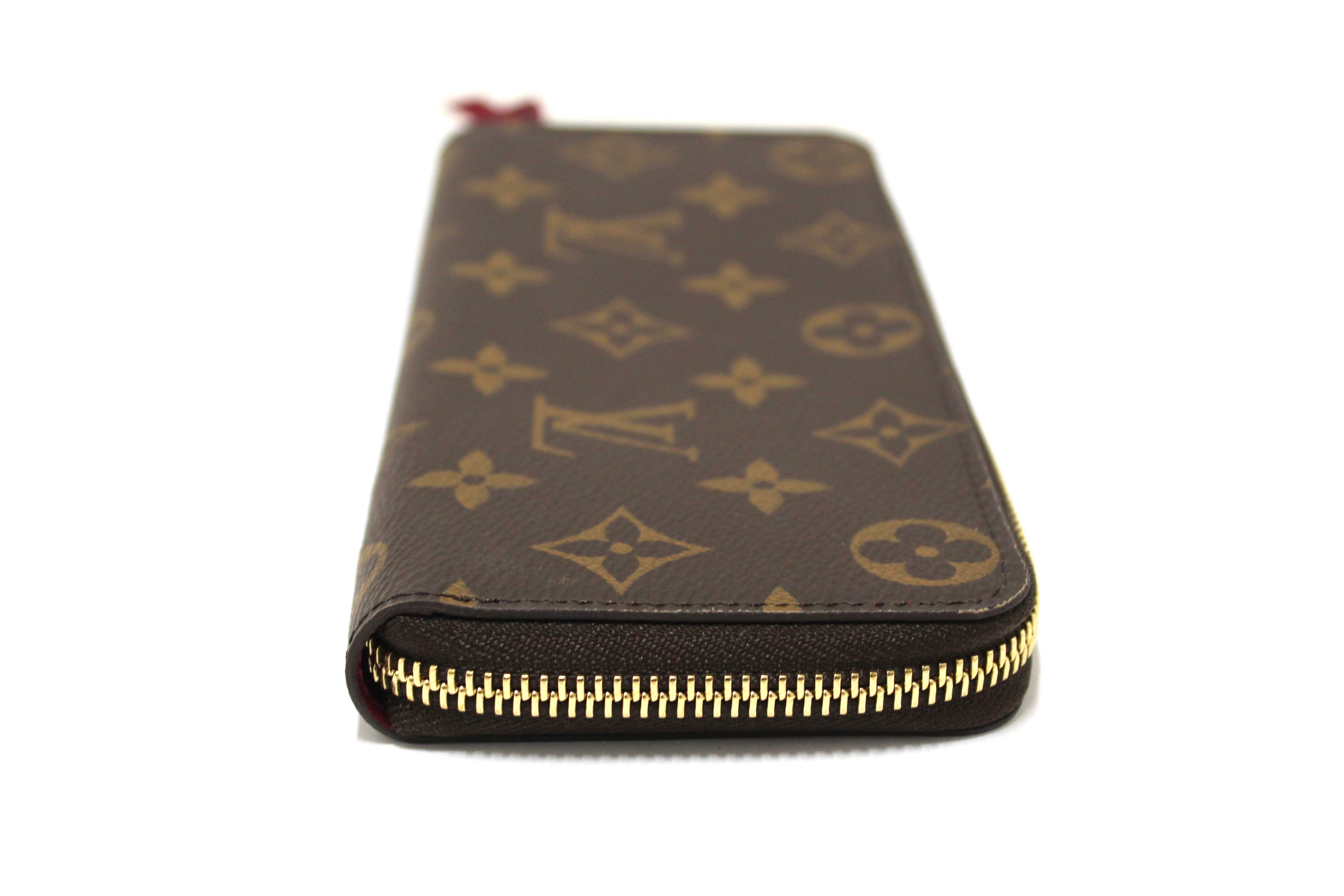 Authentic Louis Vuitton Classic Monogram Fuchsia Clemence Wallet