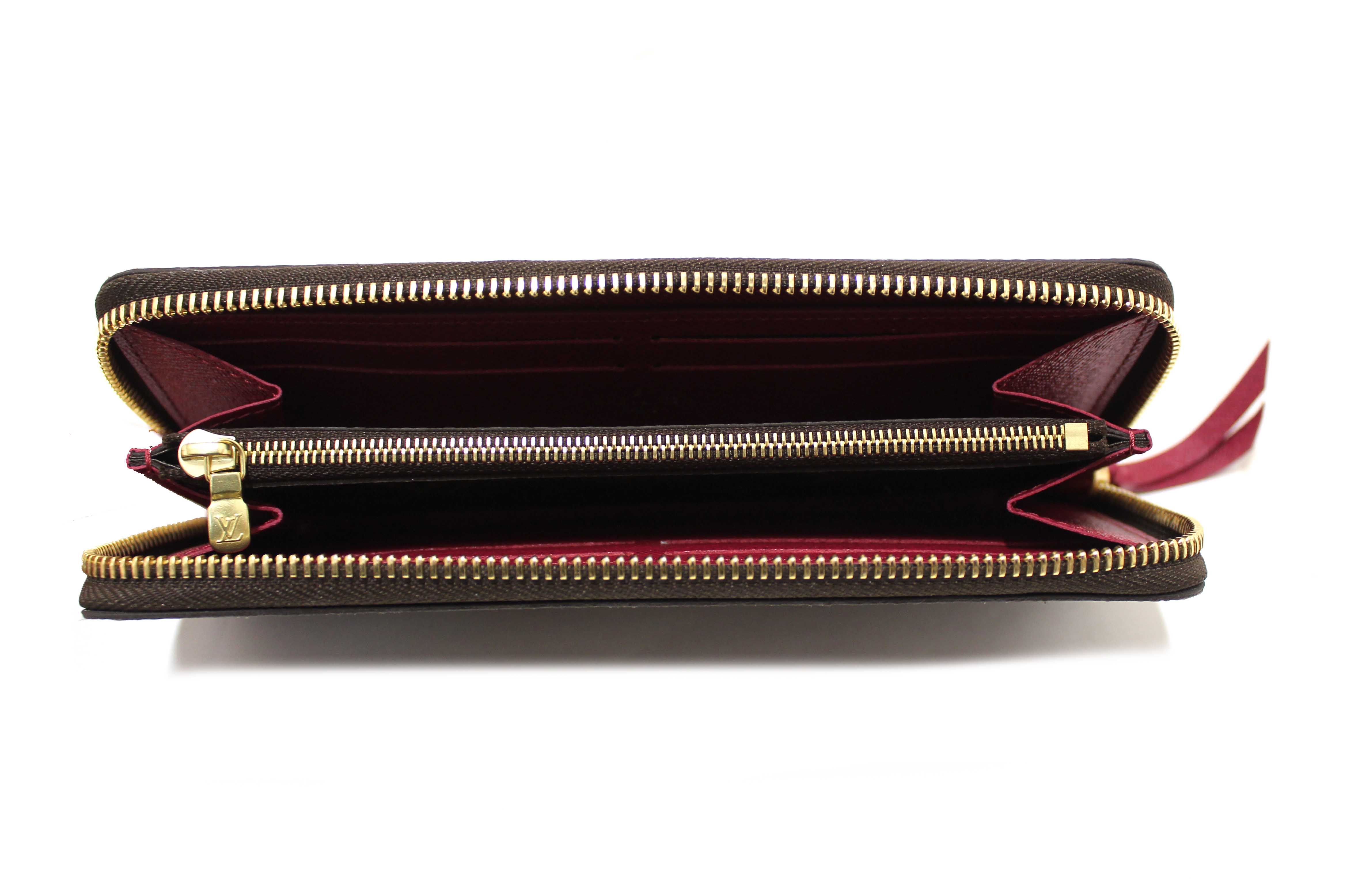 Authentic Louis Vuitton Classic Monogram Fuchsia Clemence Wallet
