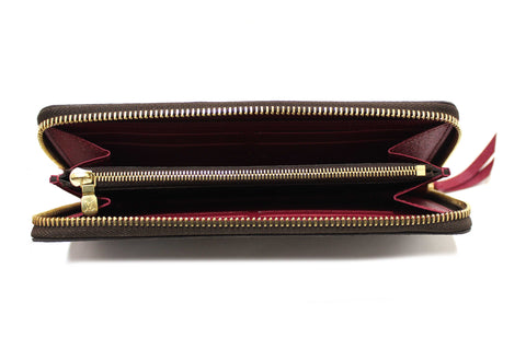 Authentic Louis Vuitton Classic Monogram Fuchsia Clemence Wallet