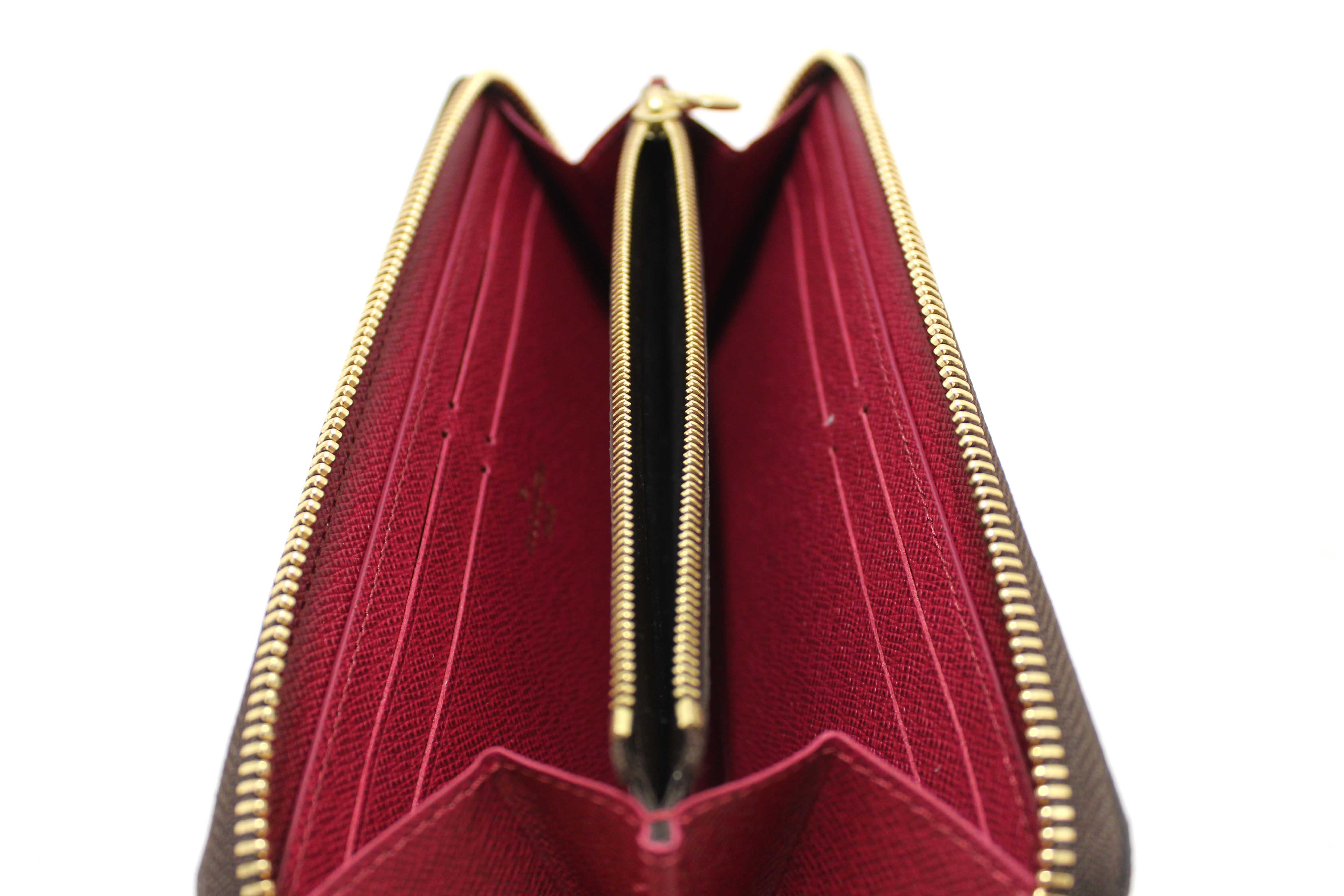 Authentic Louis Vuitton Classic Monogram Fuchsia Clemence Wallet