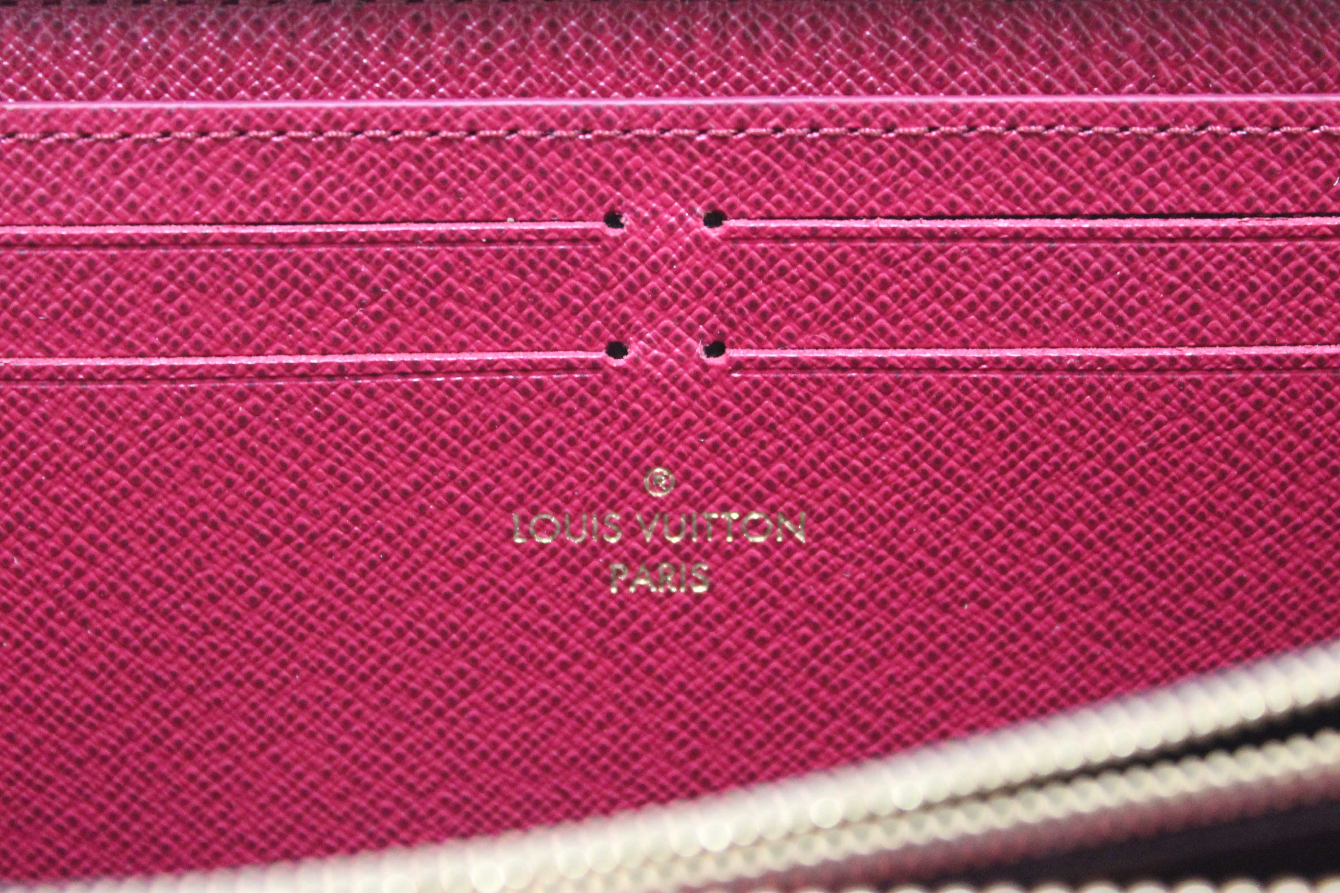 Authentic Louis Vuitton Classic Monogram Fuchsia Clemence Wallet