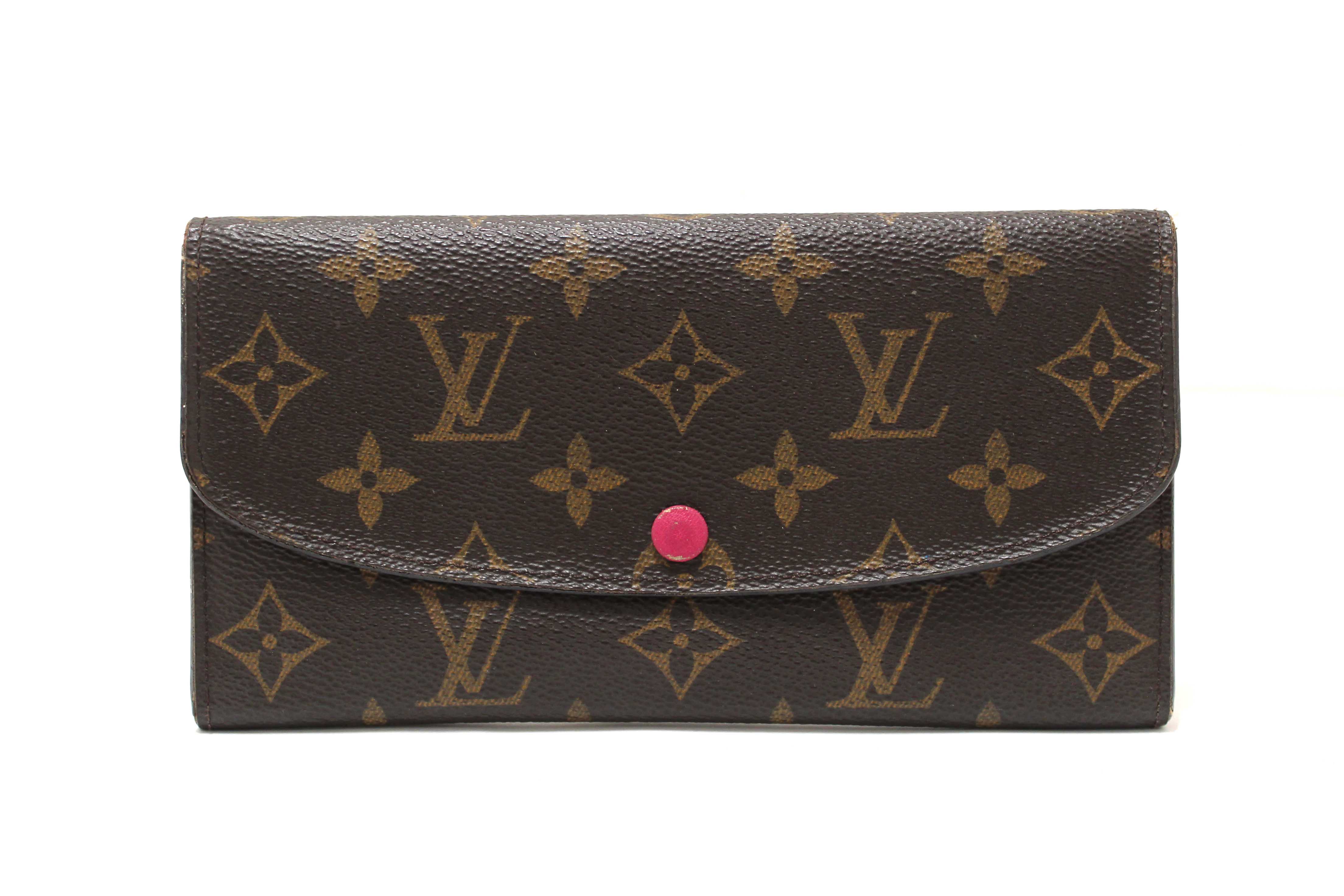 Authentic Louis Vuitton Classic Monogram Emilie Wallet Pink