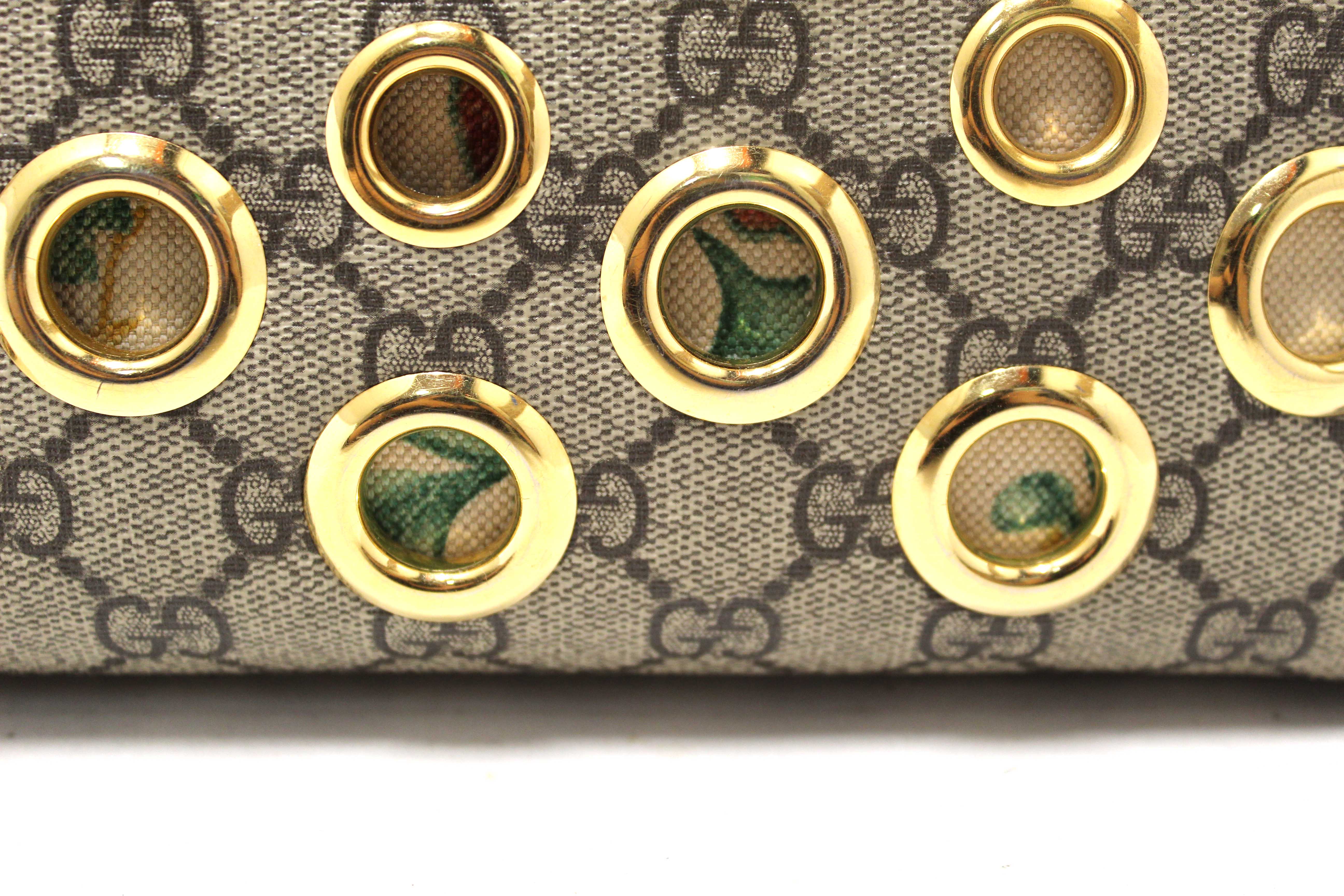 Authentic Gucci GG Supreme Eyelet Ophidia Small Chain Shoulder Bag