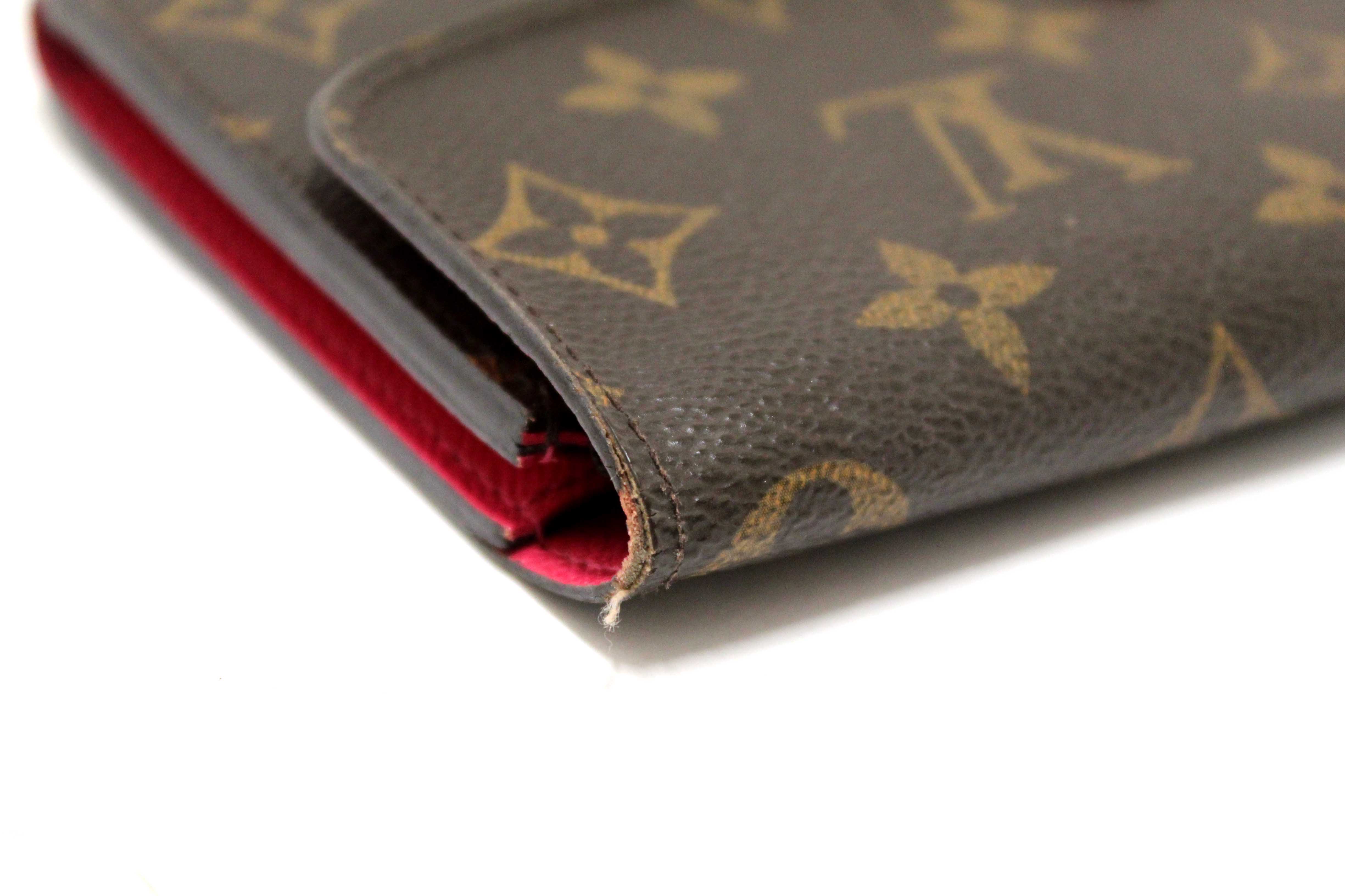 Authentic Louis Vuitton Classic Monogram Emilie Wallet Pink