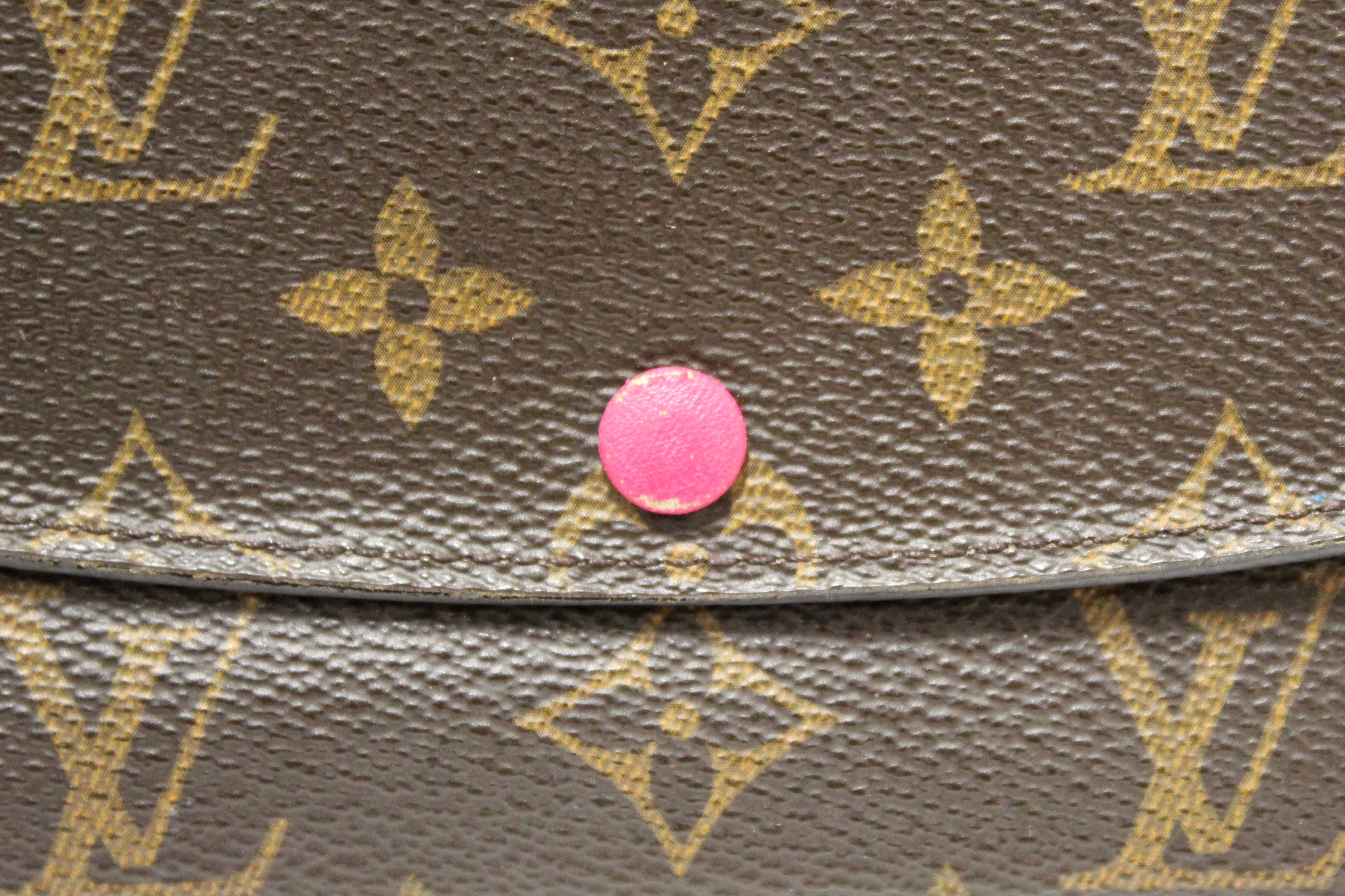 Authentic Louis Vuitton Classic Monogram Emilie Wallet Pink
