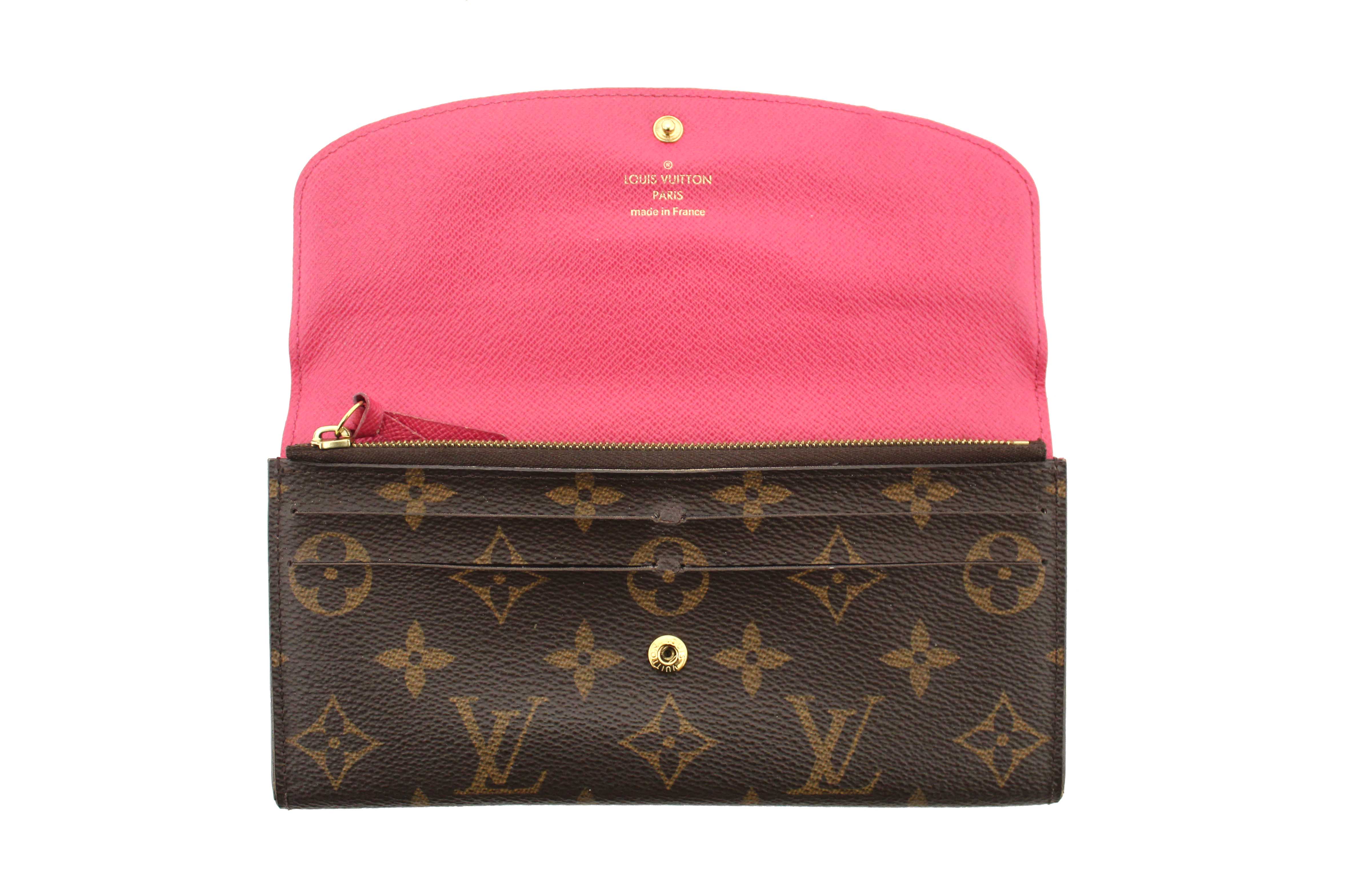 Authentic Louis Vuitton Classic Monogram Emilie Wallet Pink
