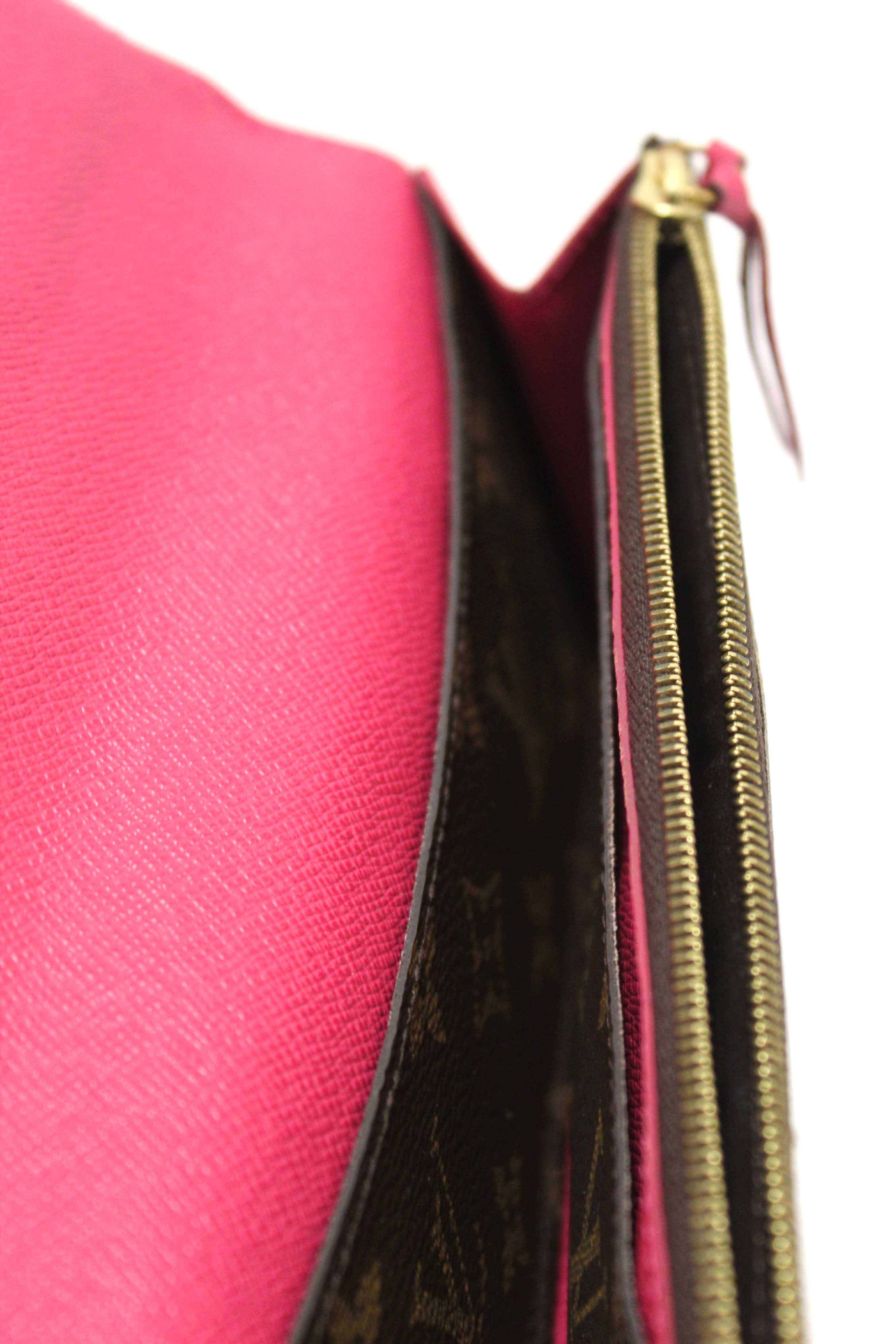Authentic Louis Vuitton Classic Monogram Emilie Wallet Pink