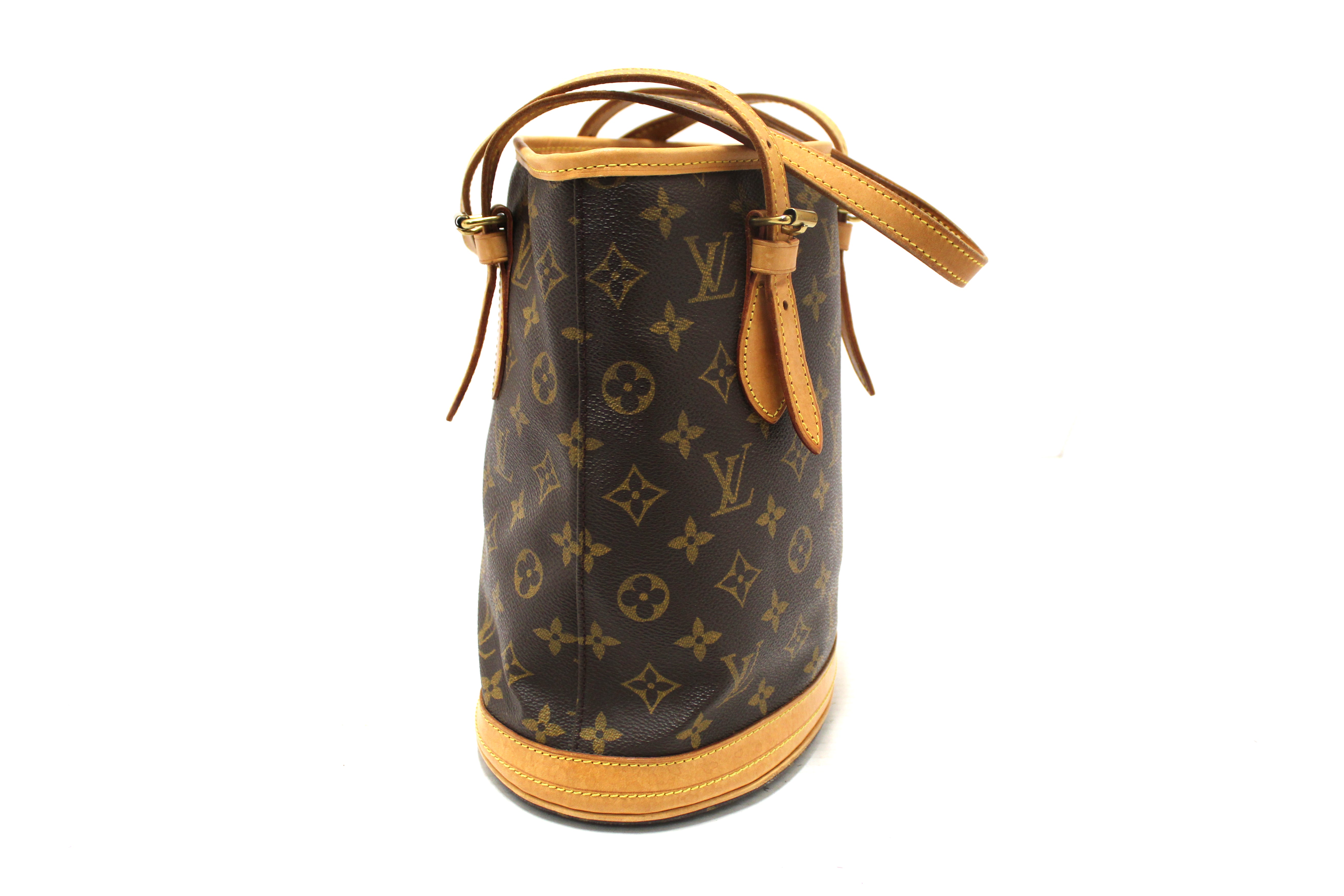 Authentic Louis Vuitton Classic Monogram Bucket PM Shoulder Bag
