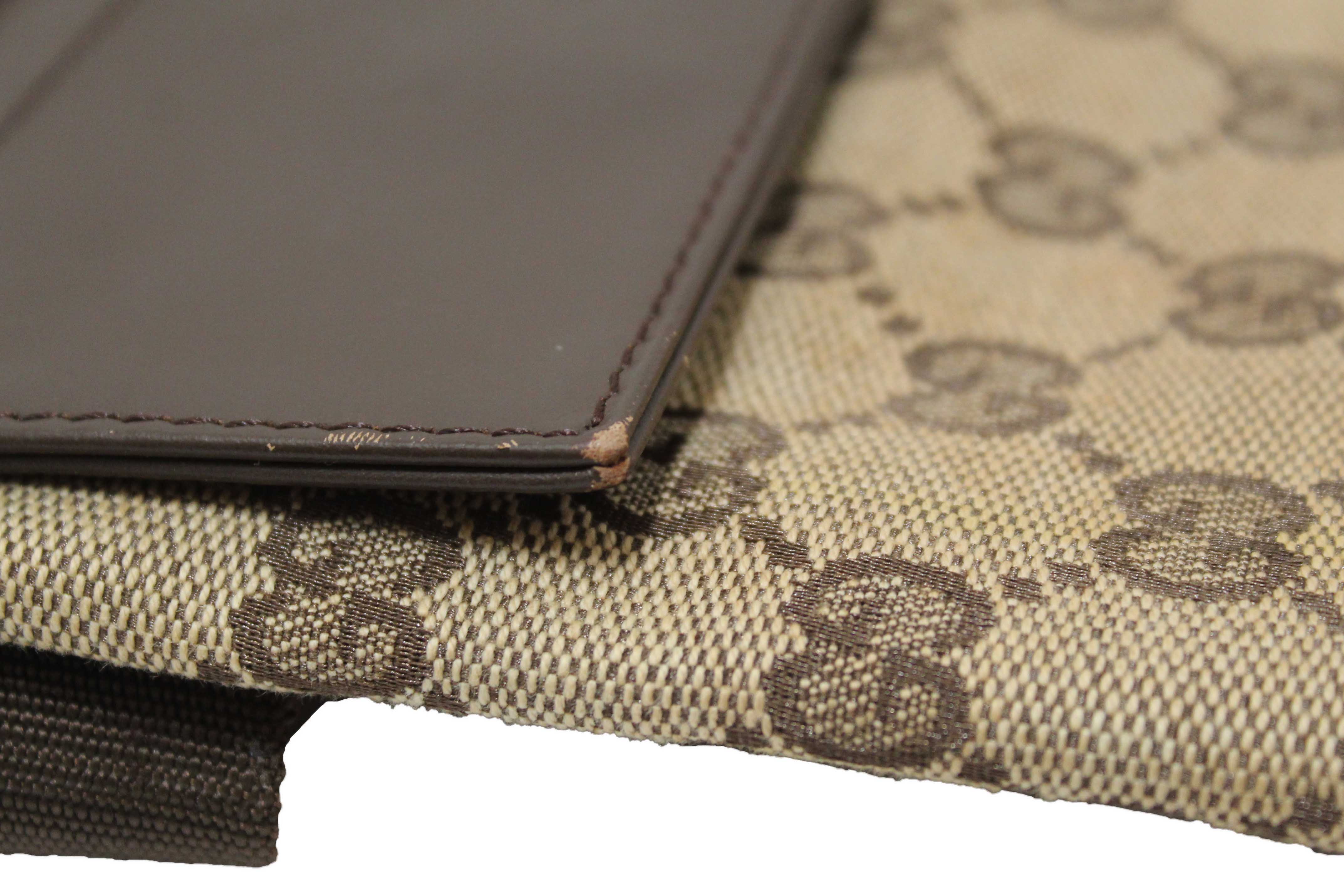 Authentic Gucci Vintage GG Monogram Web Double Pocket Belt Waist Bag 28566