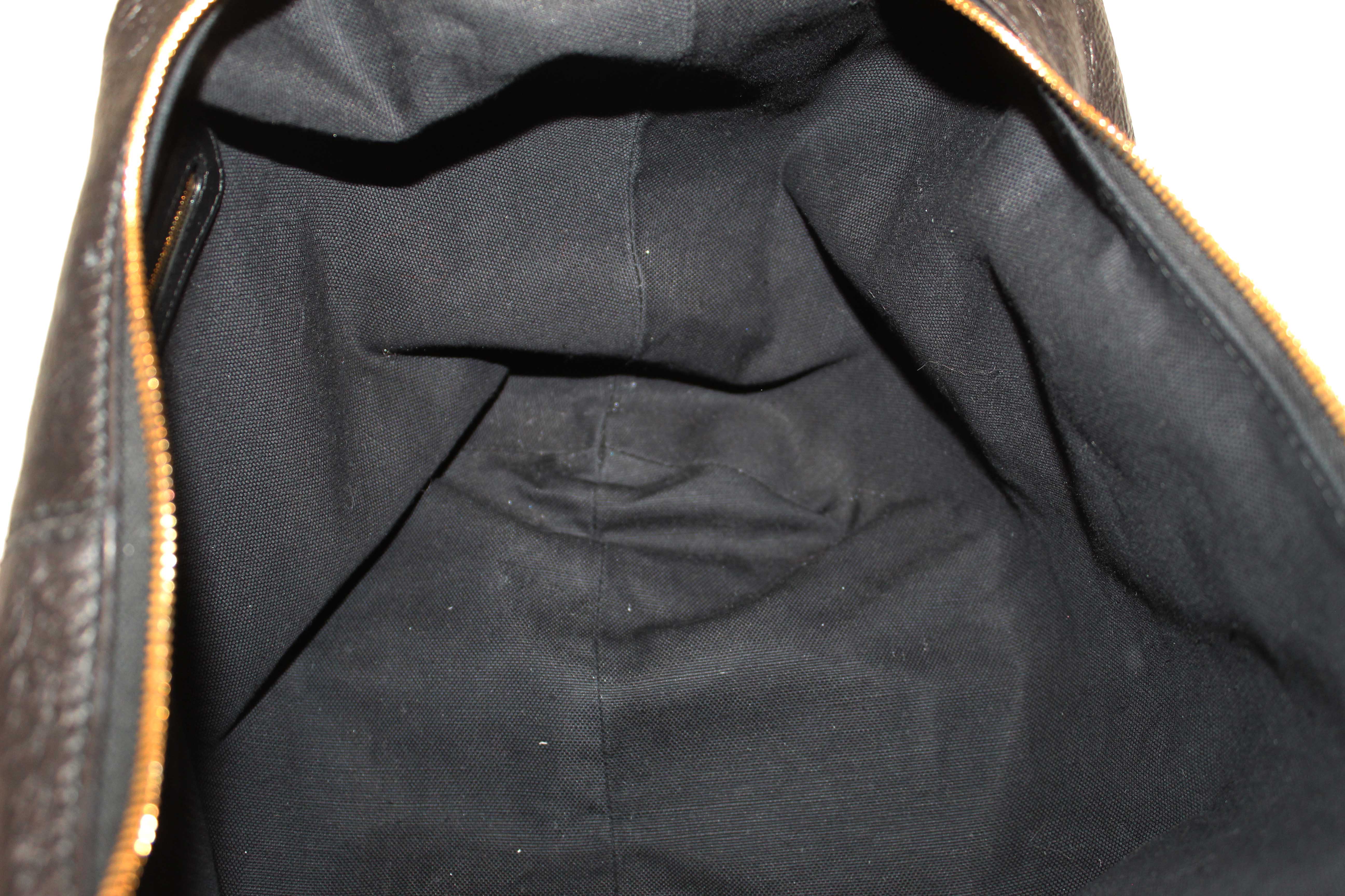Authentic Christian Dior Black Crinkled Calfskin Large Grand Tour Multipocket Hobo Bag