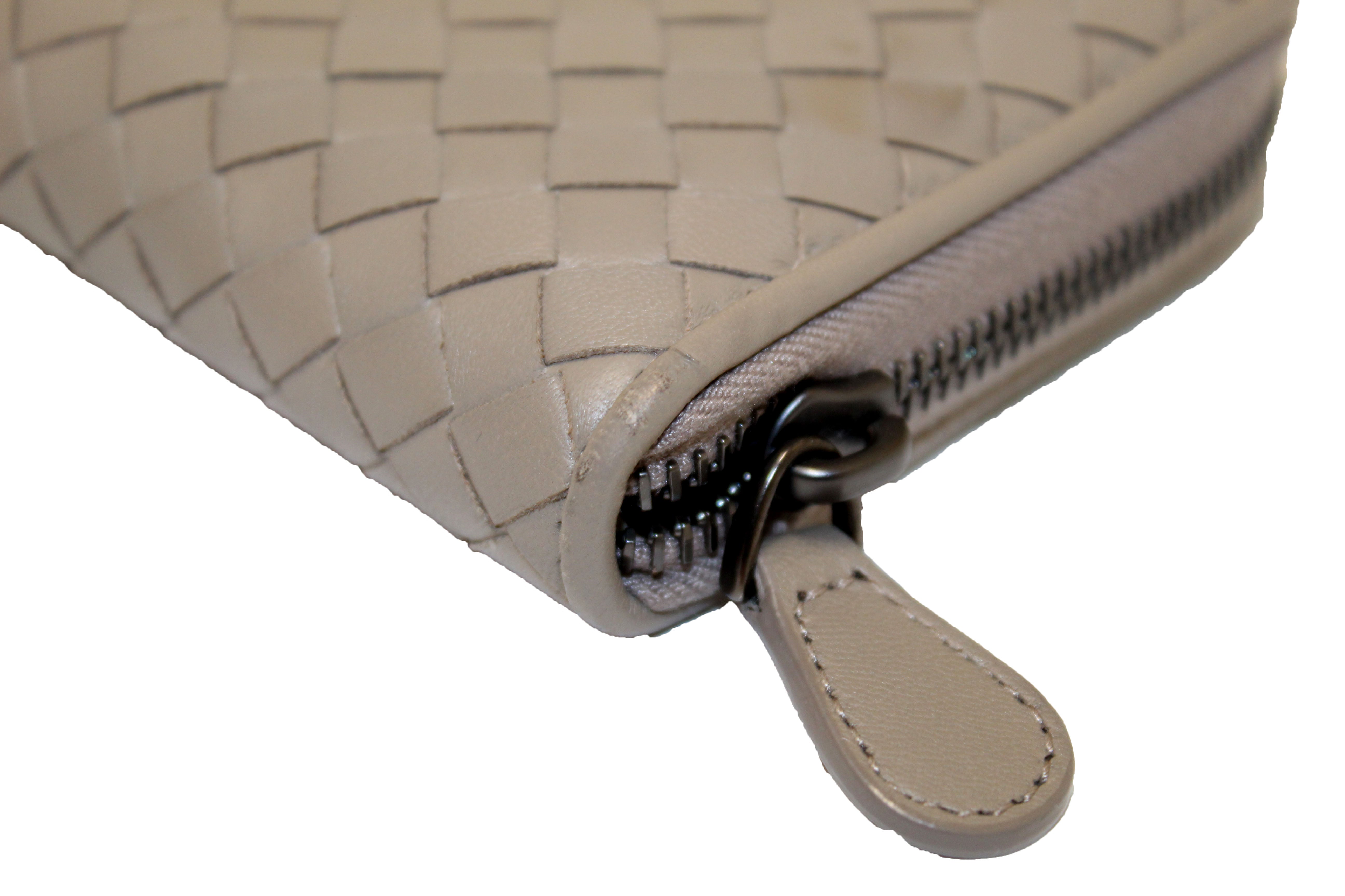 Bottega Veneta Intrecciato Nappa Leather Zip Around Wallet Women's  Black