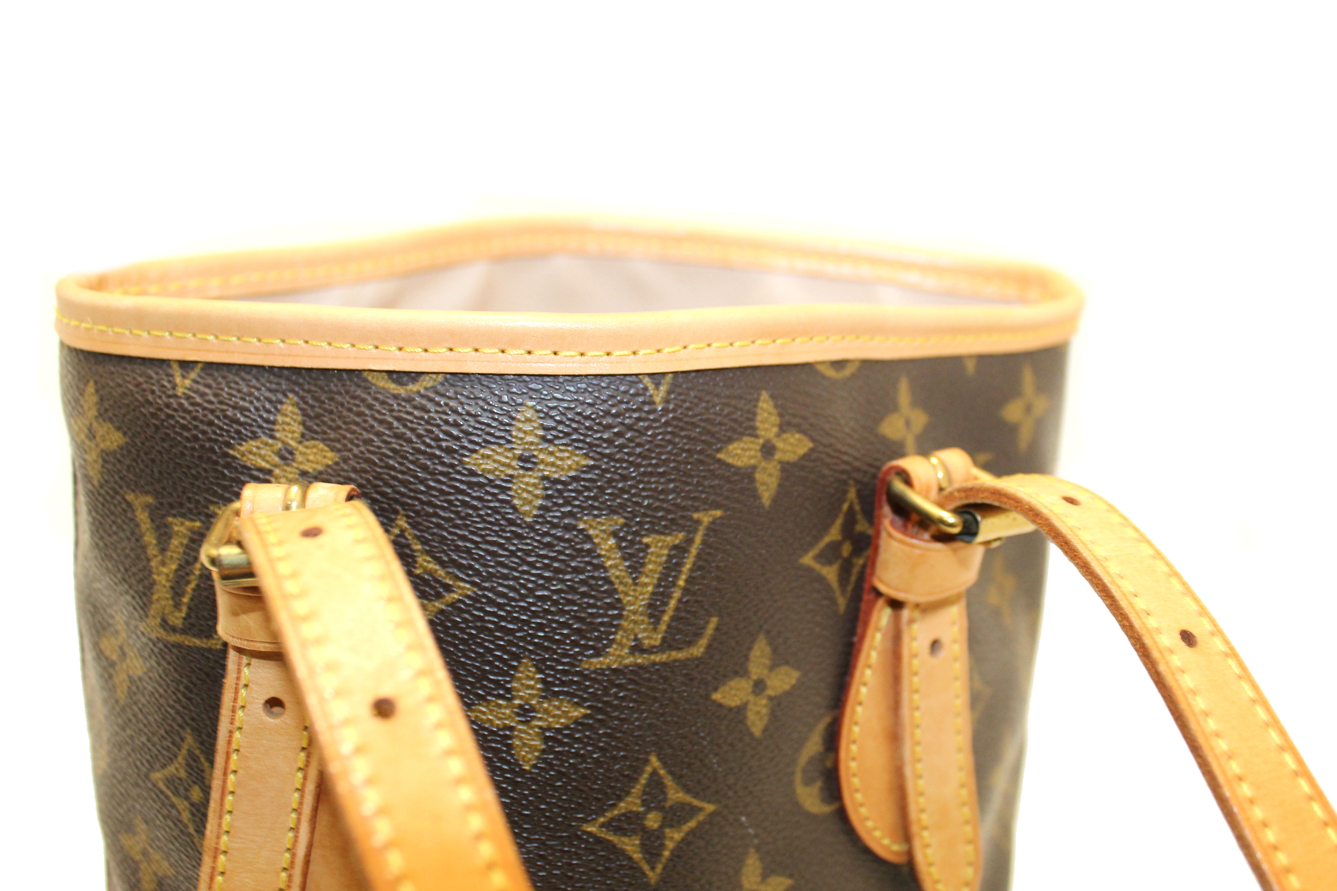 Authentic Louis Vuitton Classic Monogram Bucket PM Shoulder Bag