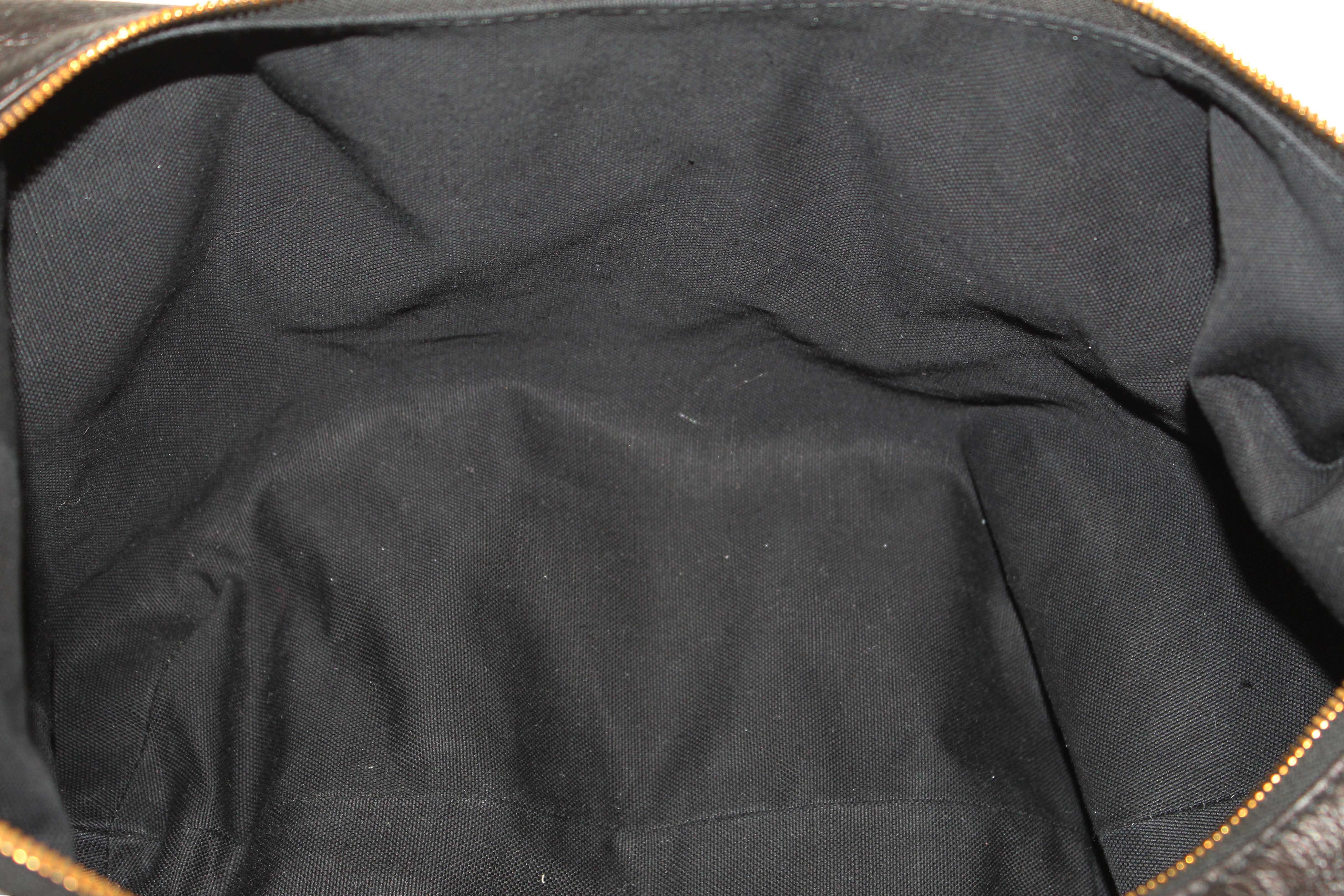 Authentic Christian Dior Black Crinkled Calfskin Large Grand Tour Multipocket Hobo Bag