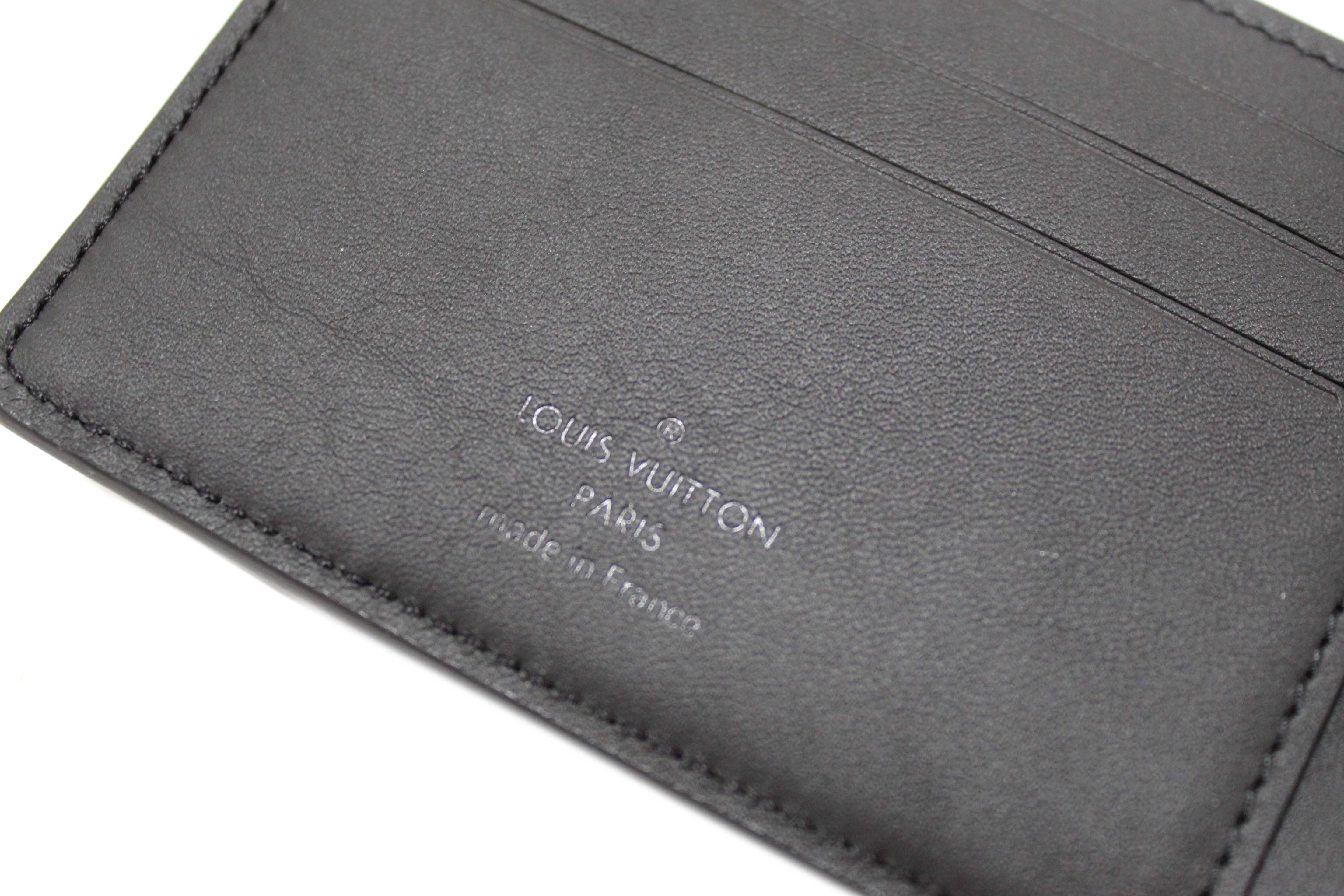 NEW Authentic Louis Vuitton Black Embossed Taurillon Multiple Bifold Wallet