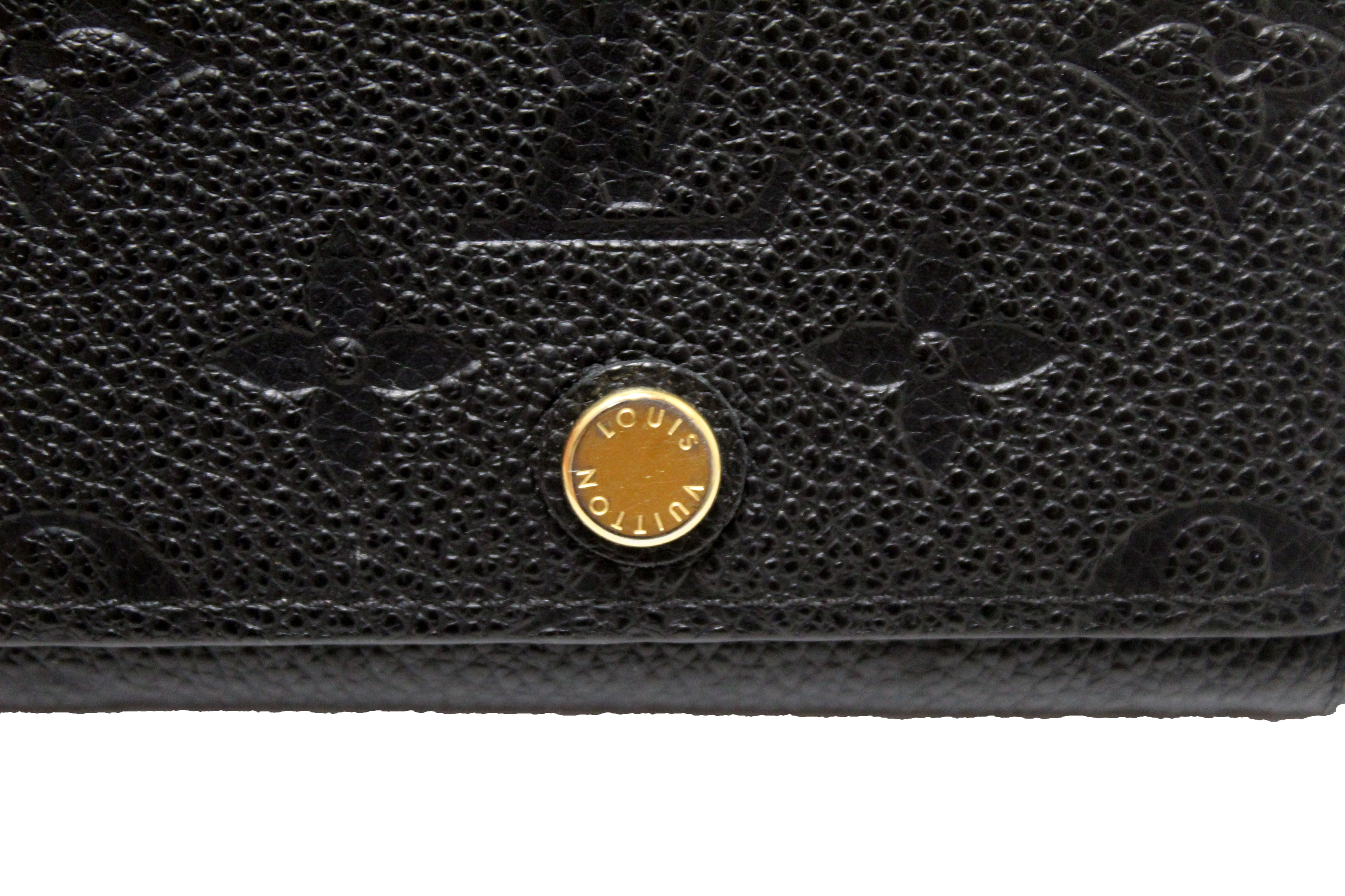 Auth LOUIS VUITTON Card Holder Monogram Empreinte Leather M69171 Black  #1010267