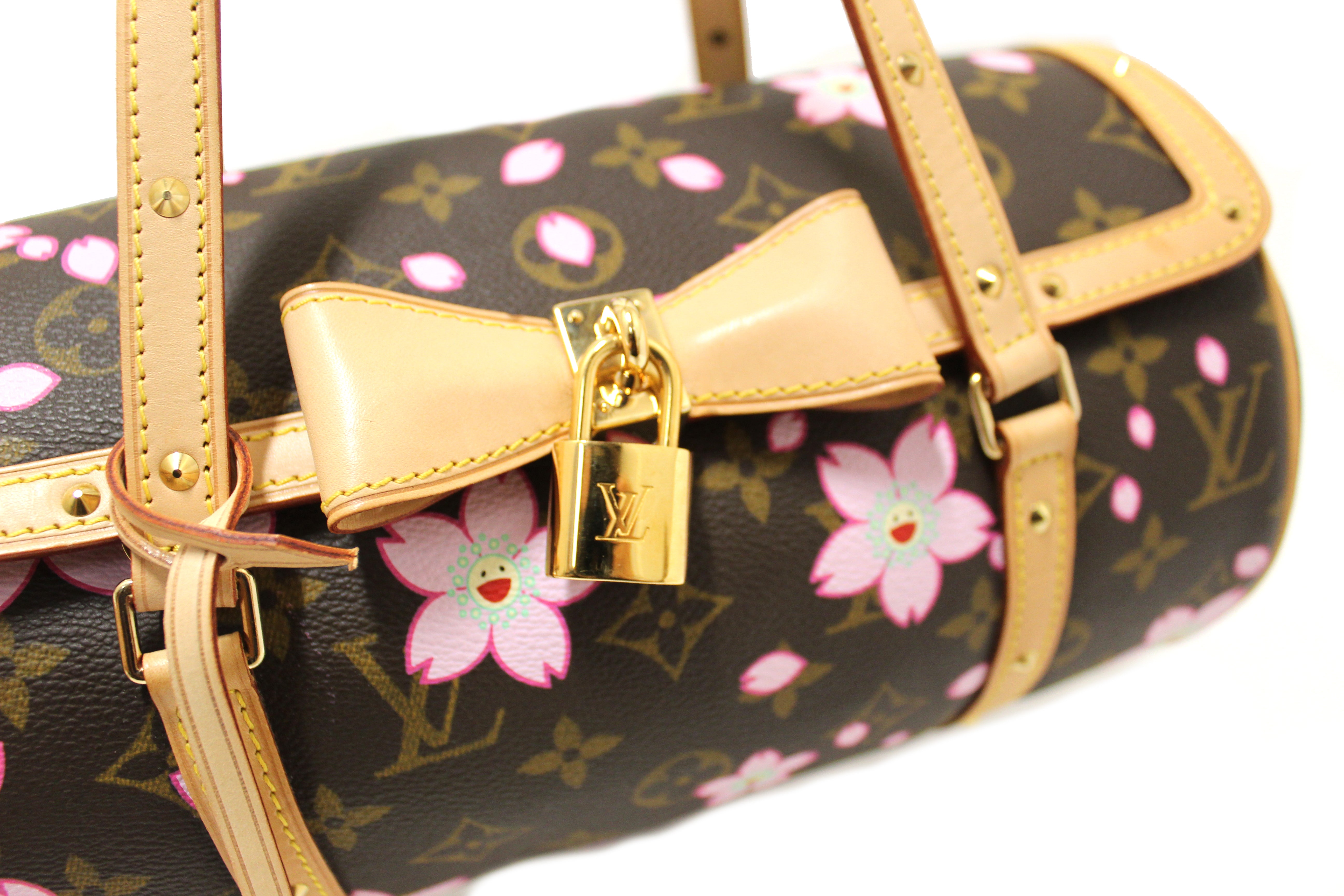 Authentic Limited Edition Louis Vuitton Monogram Cherry Blossom Papillon 26 Handbag