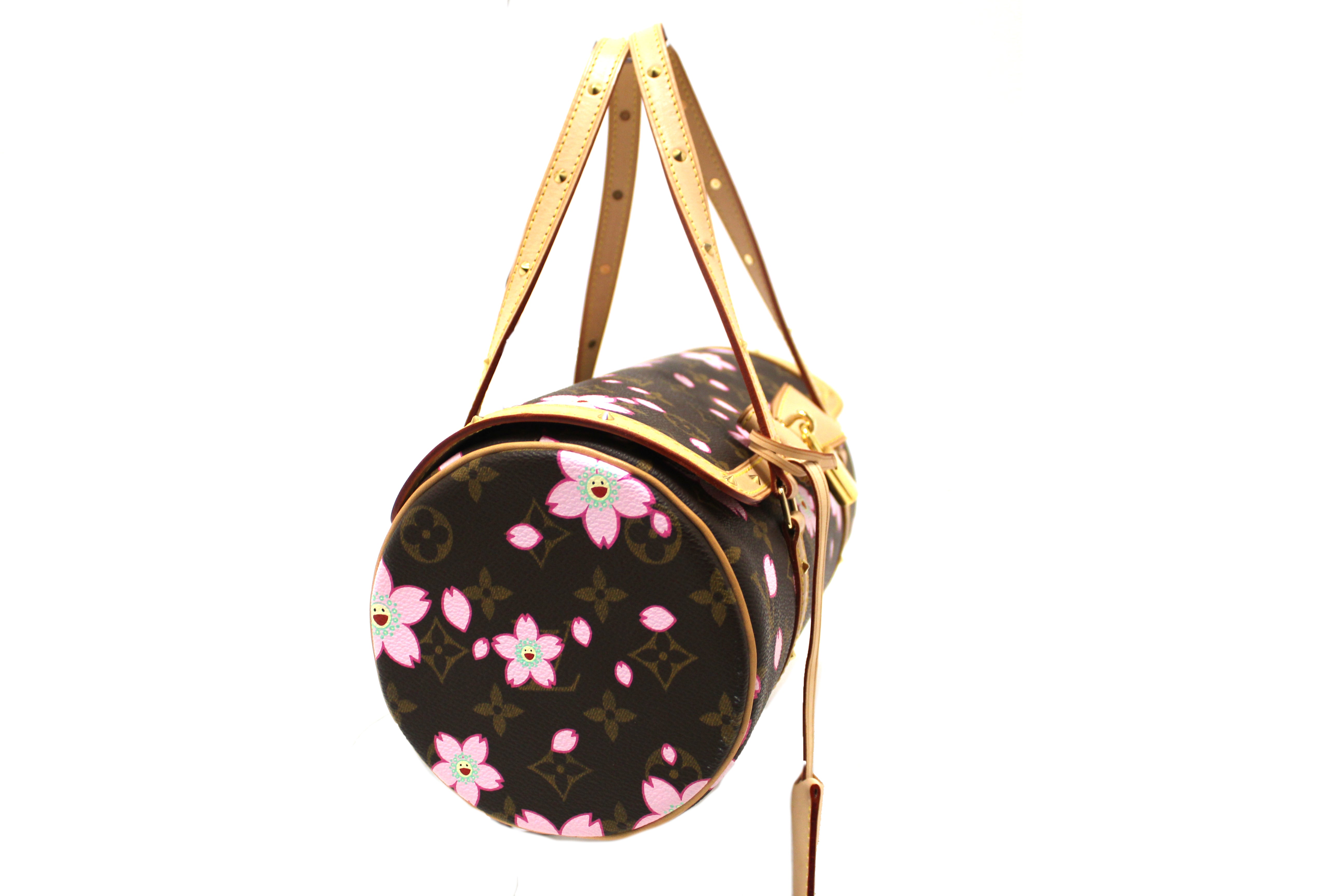 Authentic Limited Edition Louis Vuitton Monogram Cherry Blossom Papillon 26 Handbag