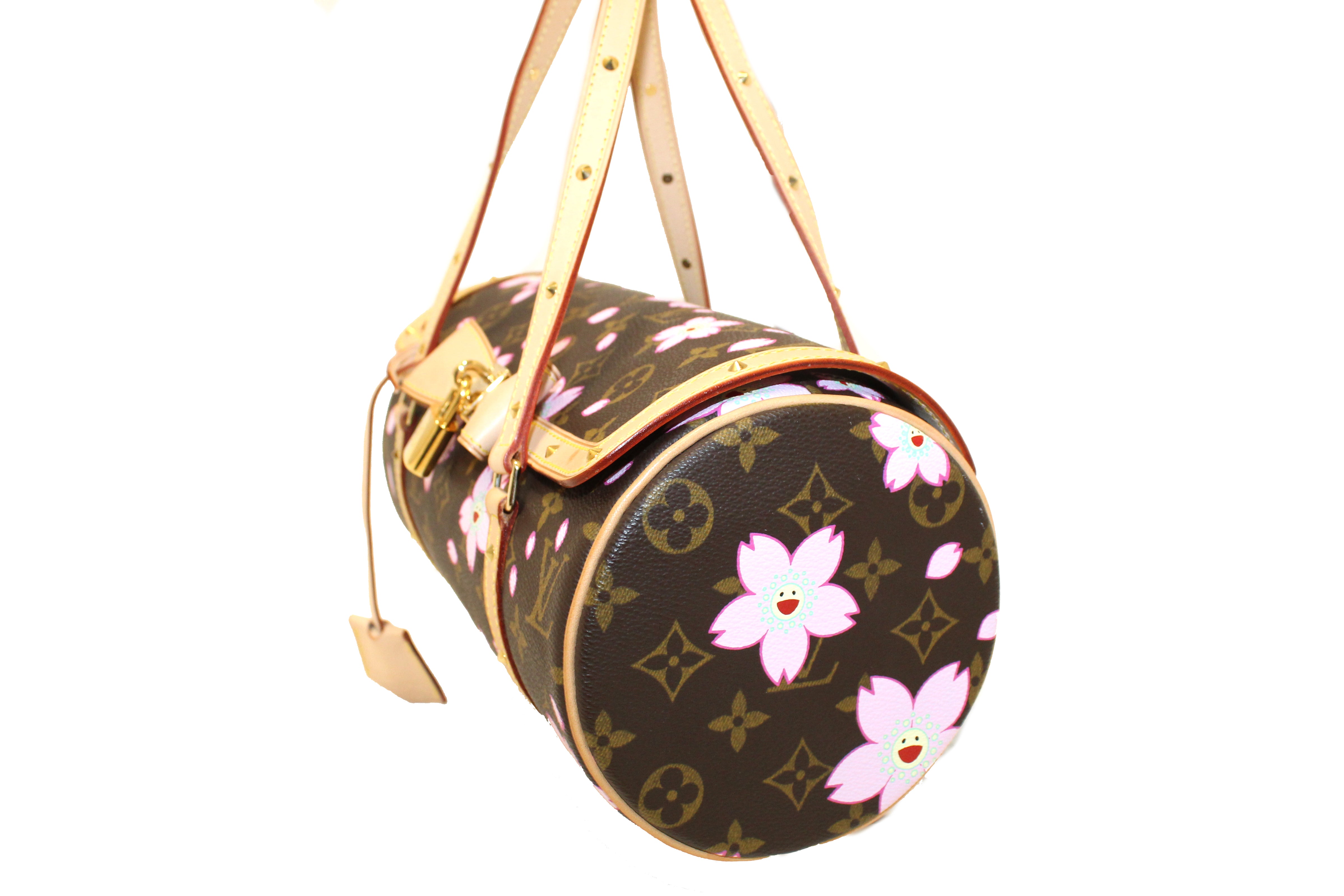 Authentic Limited Edition Louis Vuitton Monogram Cherry Blossom Papillon 26 Handbag