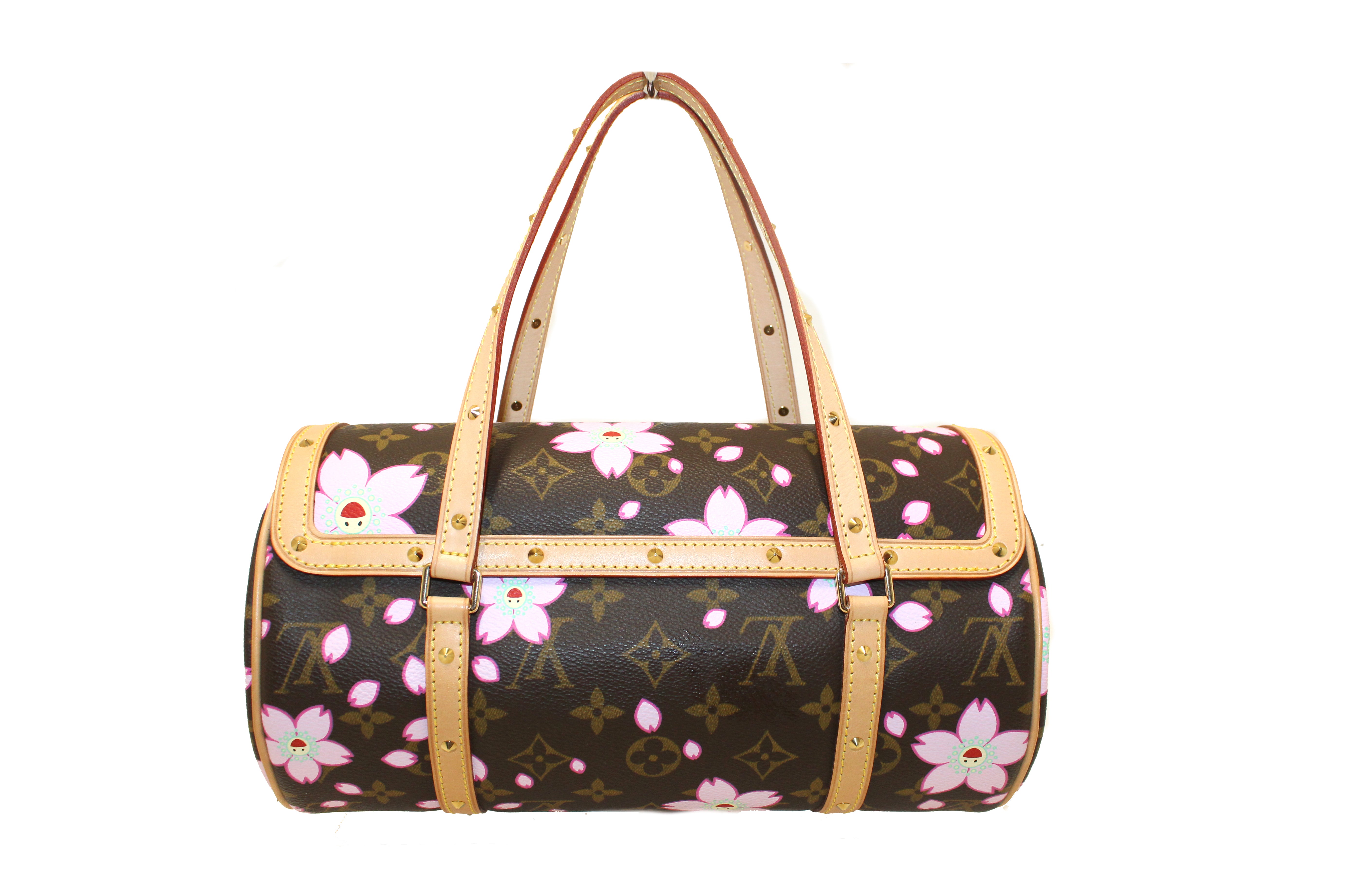 Authentic Limited Edition Louis Vuitton Monogram Cherry Blossom Papillon 26 Handbag