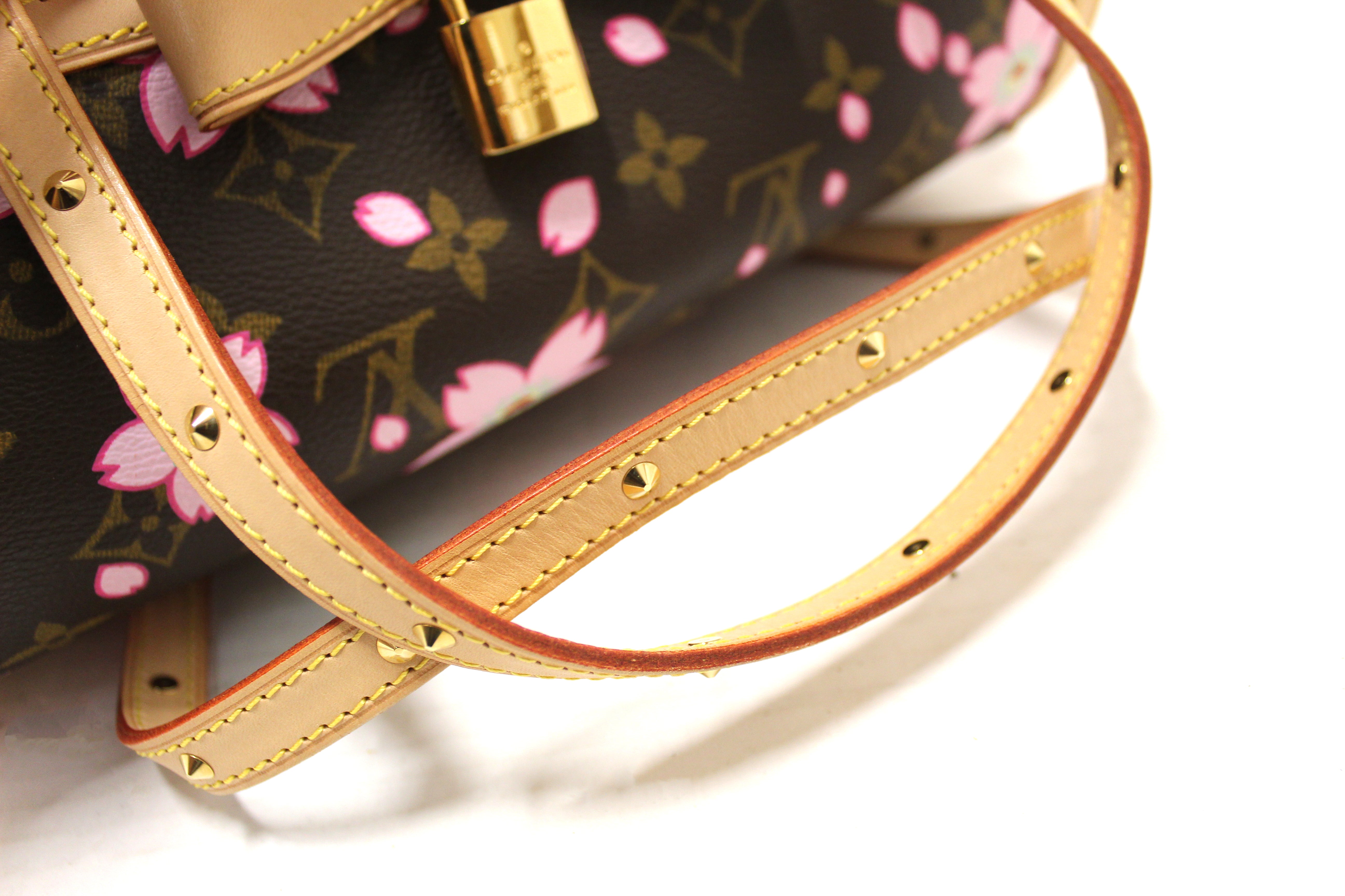 Authentic Limited Edition Louis Vuitton Monogram Cherry Blossom Papillon 26 Handbag