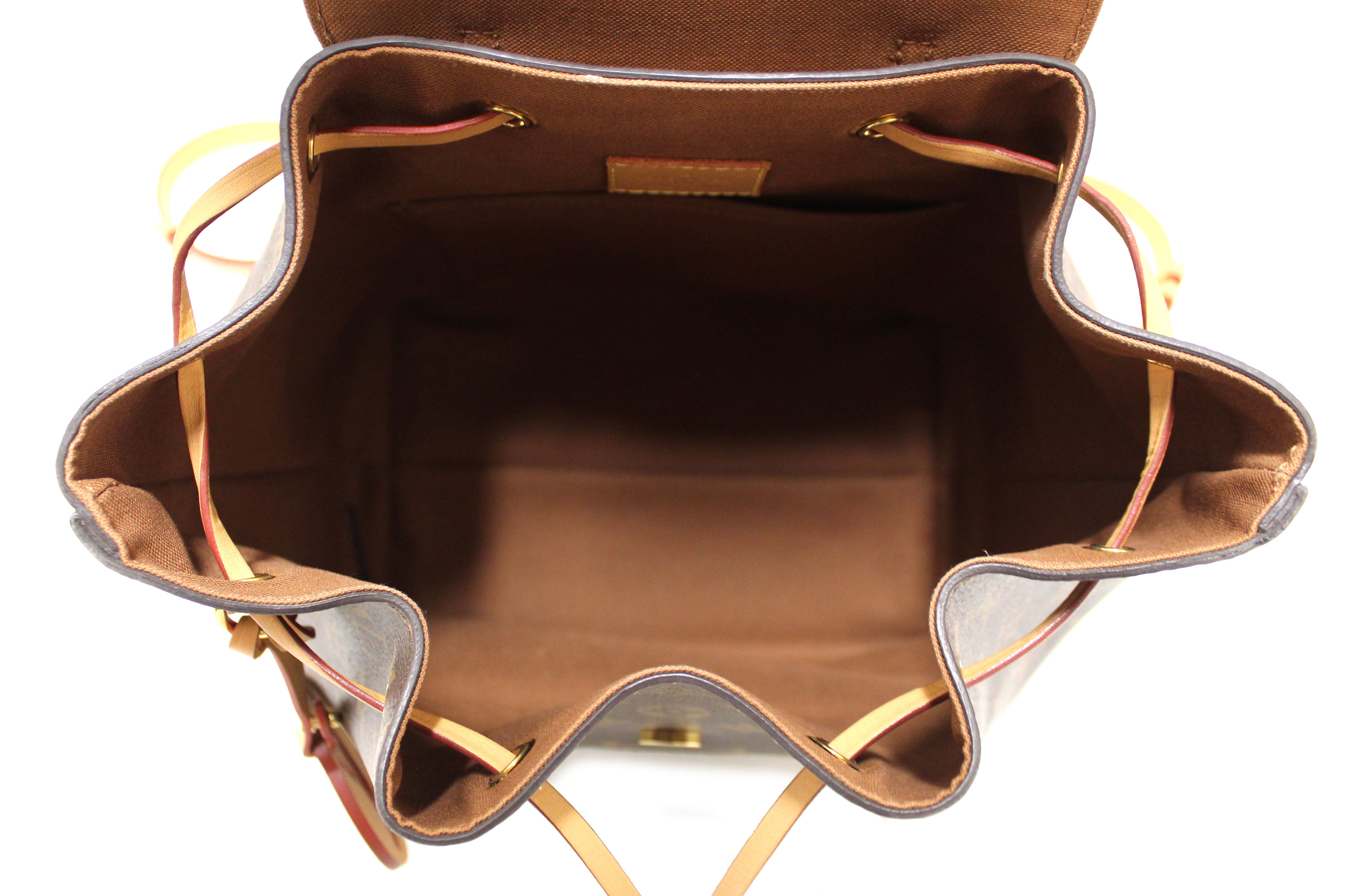 Authentic Louis Vuitton Classic Monogram Brown Montsouris PM Backpack
