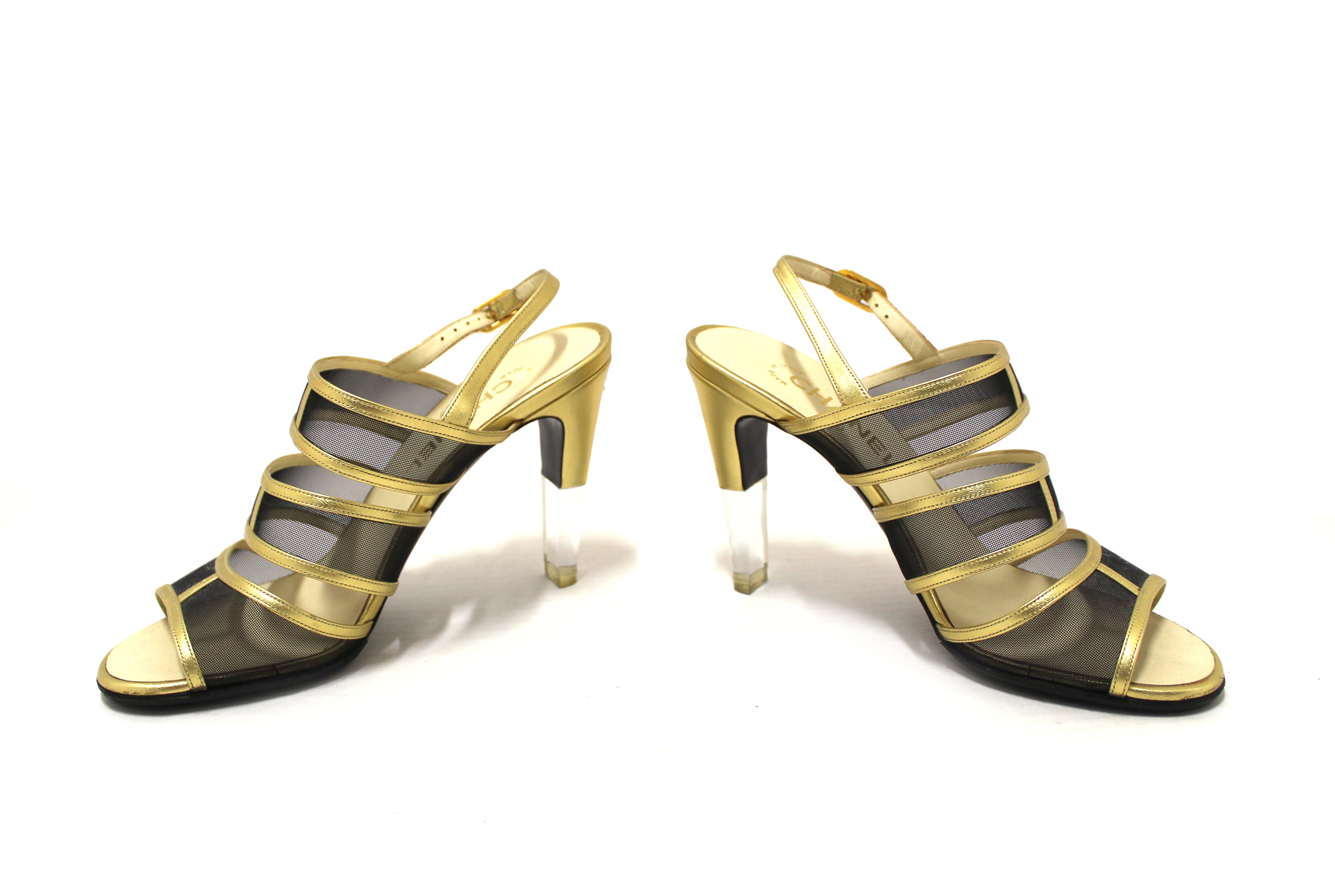 Chanel gold sandals deals