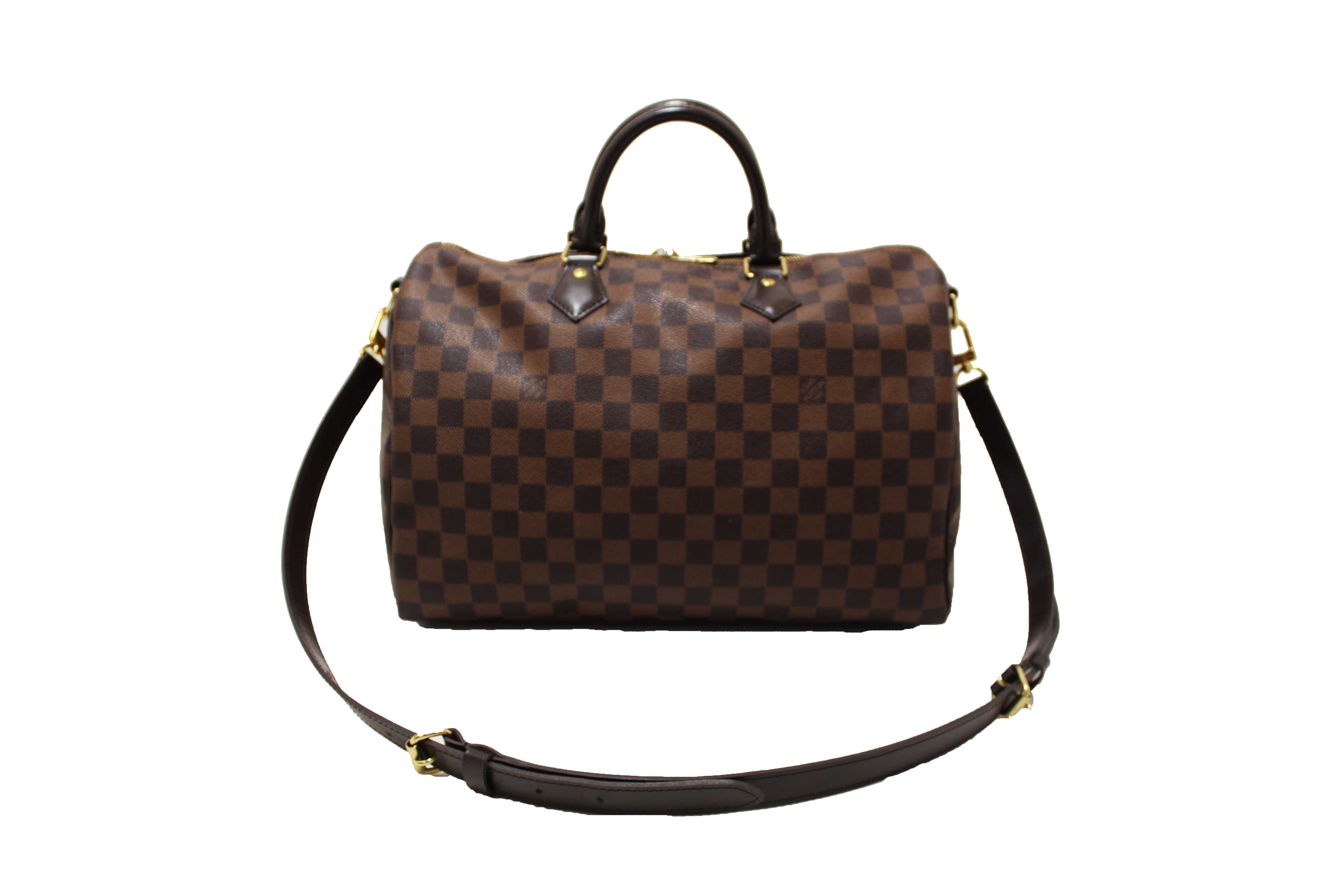 Authentic Louis Vuitton Damier Ebene Speedy 35 Bandouliere Bag