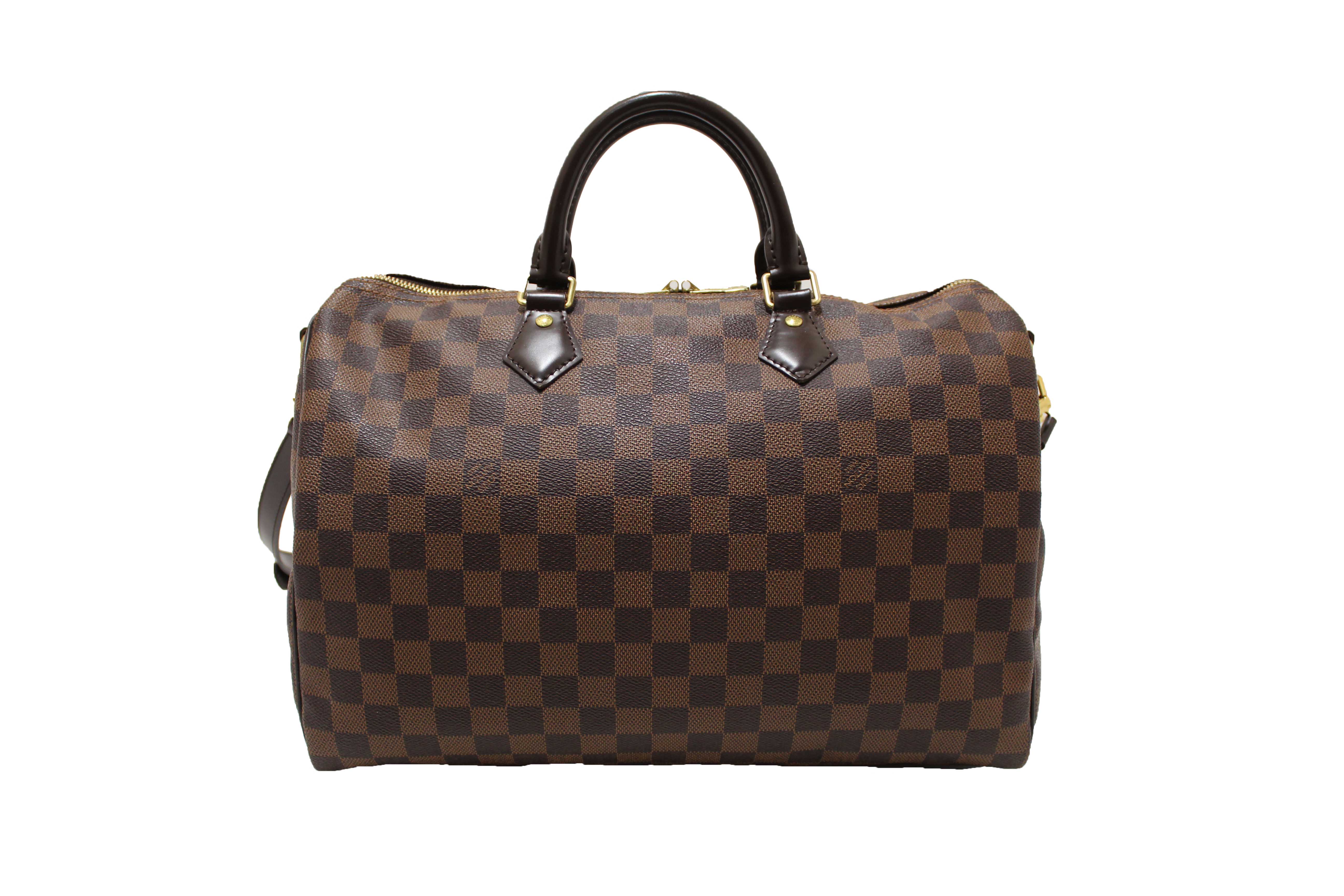 Authentic Louis Vuitton Damier Ebene Speedy 35 Bandouliere Bag