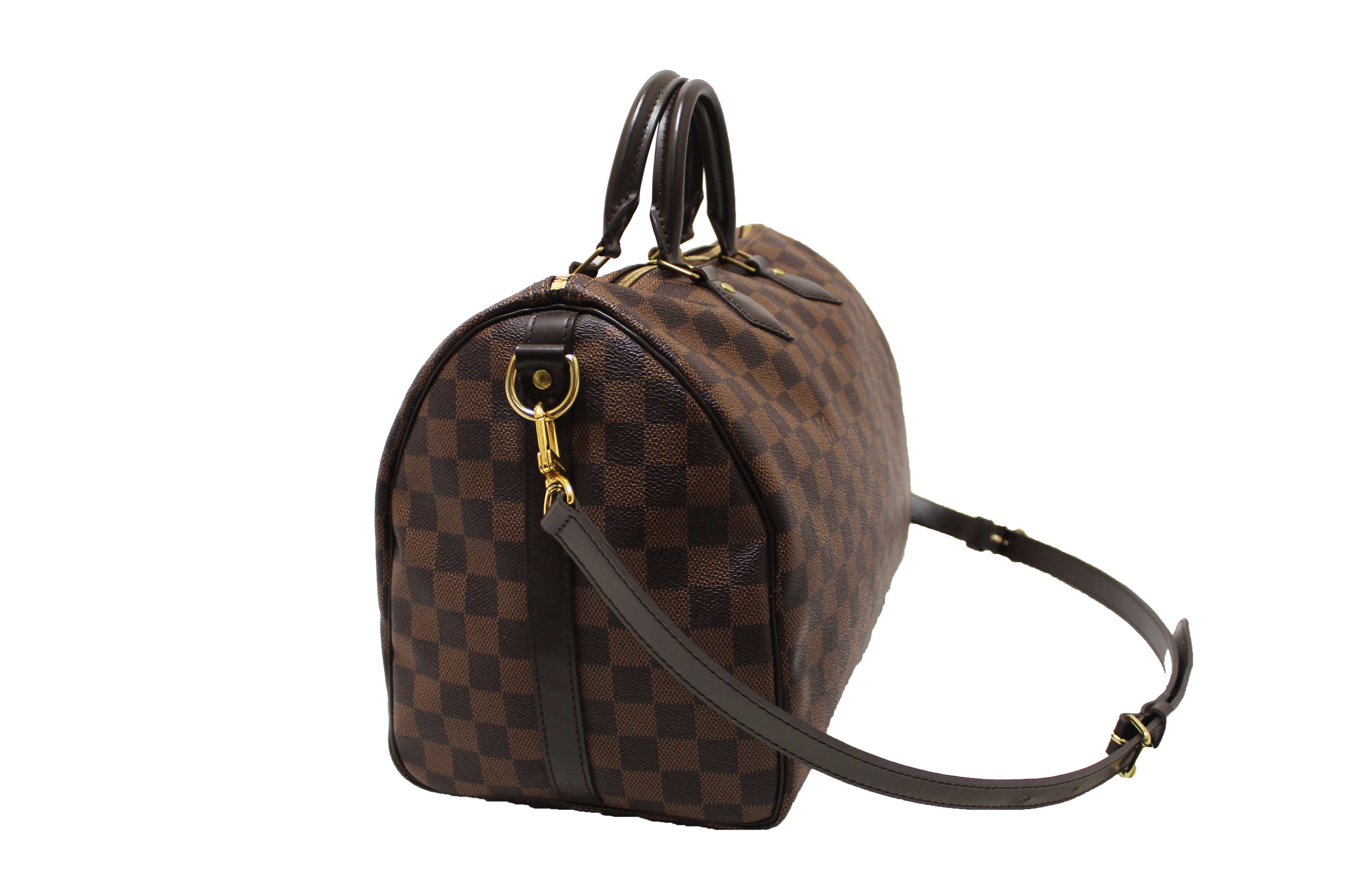 Authentic Louis Vuitton Damier Ebene Speedy 35 Bandouliere Bag