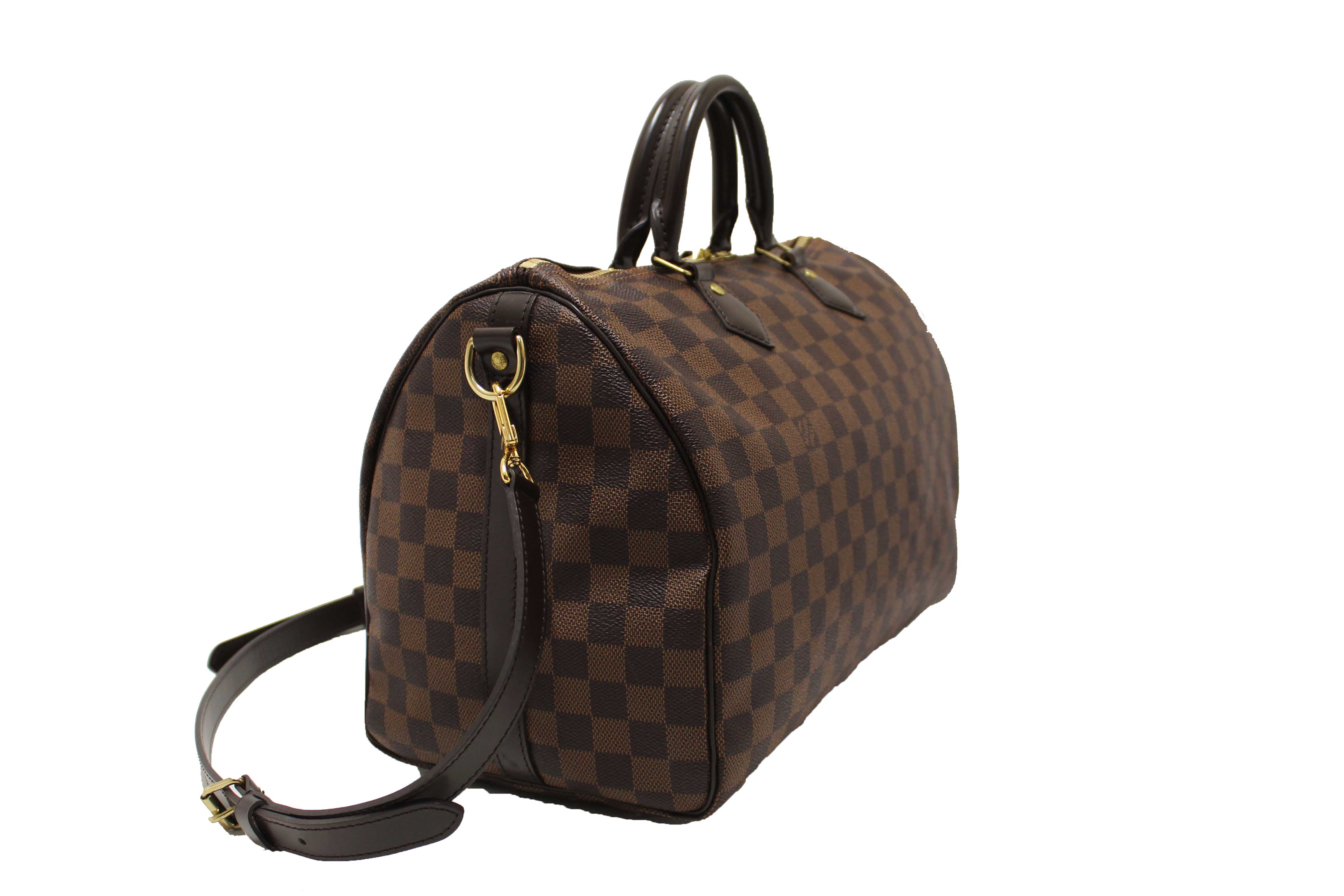 Authentic Louis Vuitton Damier Ebene Speedy 35 Bandouliere Bag