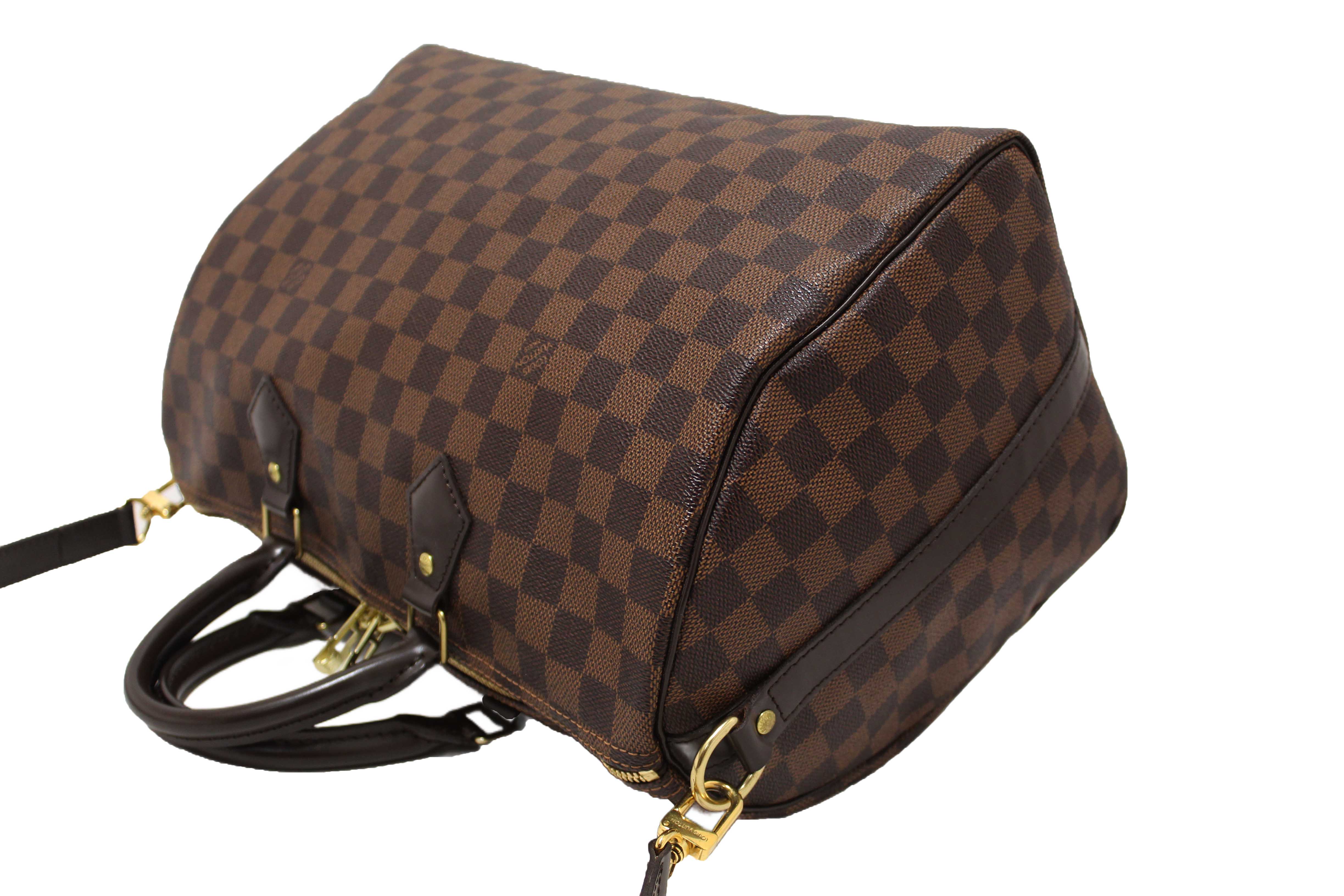 Authentic Louis Vuitton Damier Ebene Speedy 35 Bandouliere Bag
