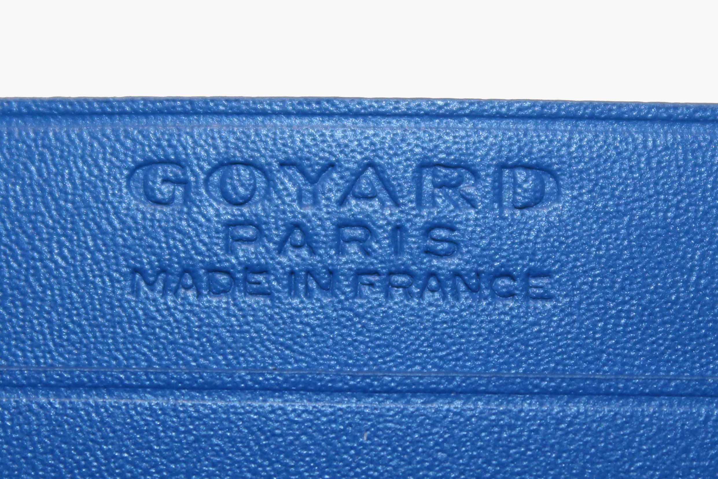 Authentic Goyard Blue Goyardine Canvas Saint-Sulpice Card Holder