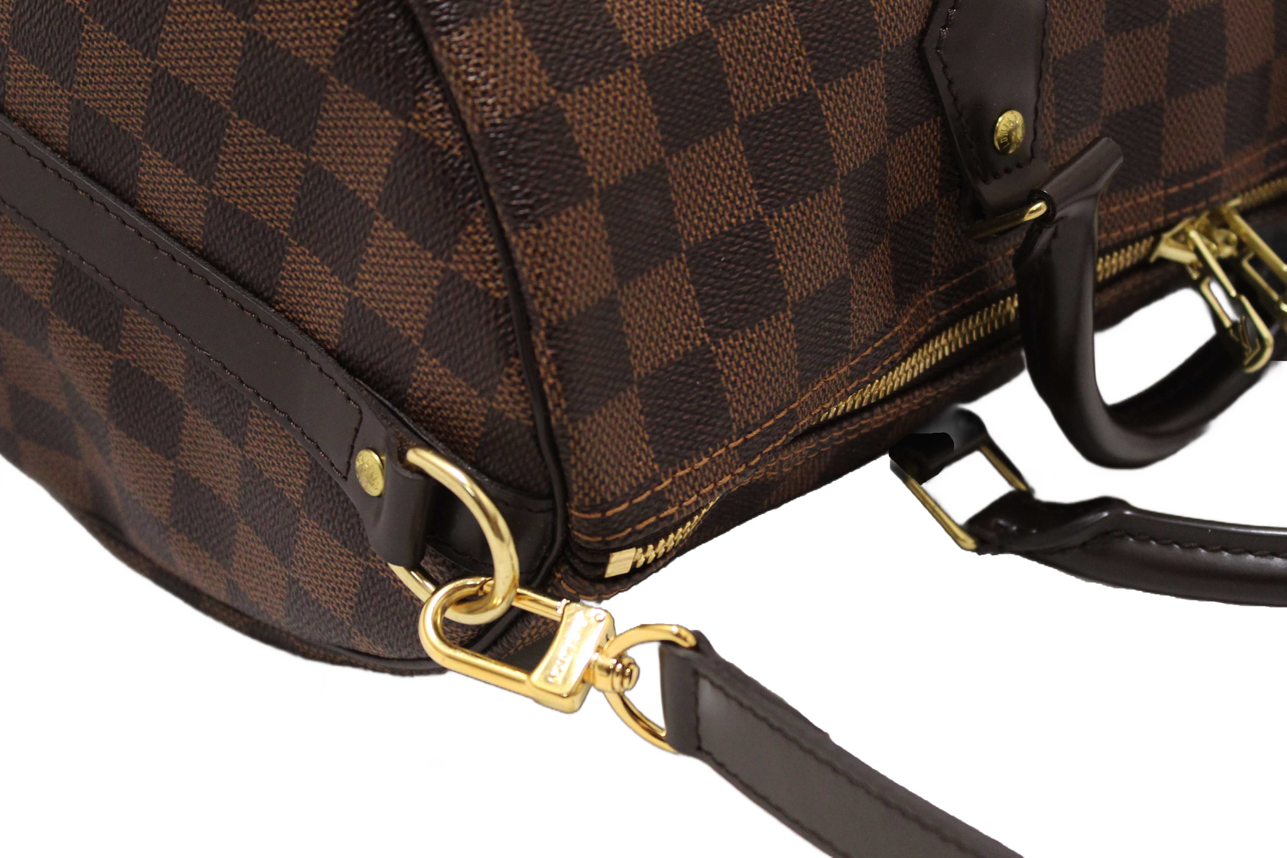 Authentic Louis Vuitton Damier Ebene Speedy 35 Bandouliere Bag