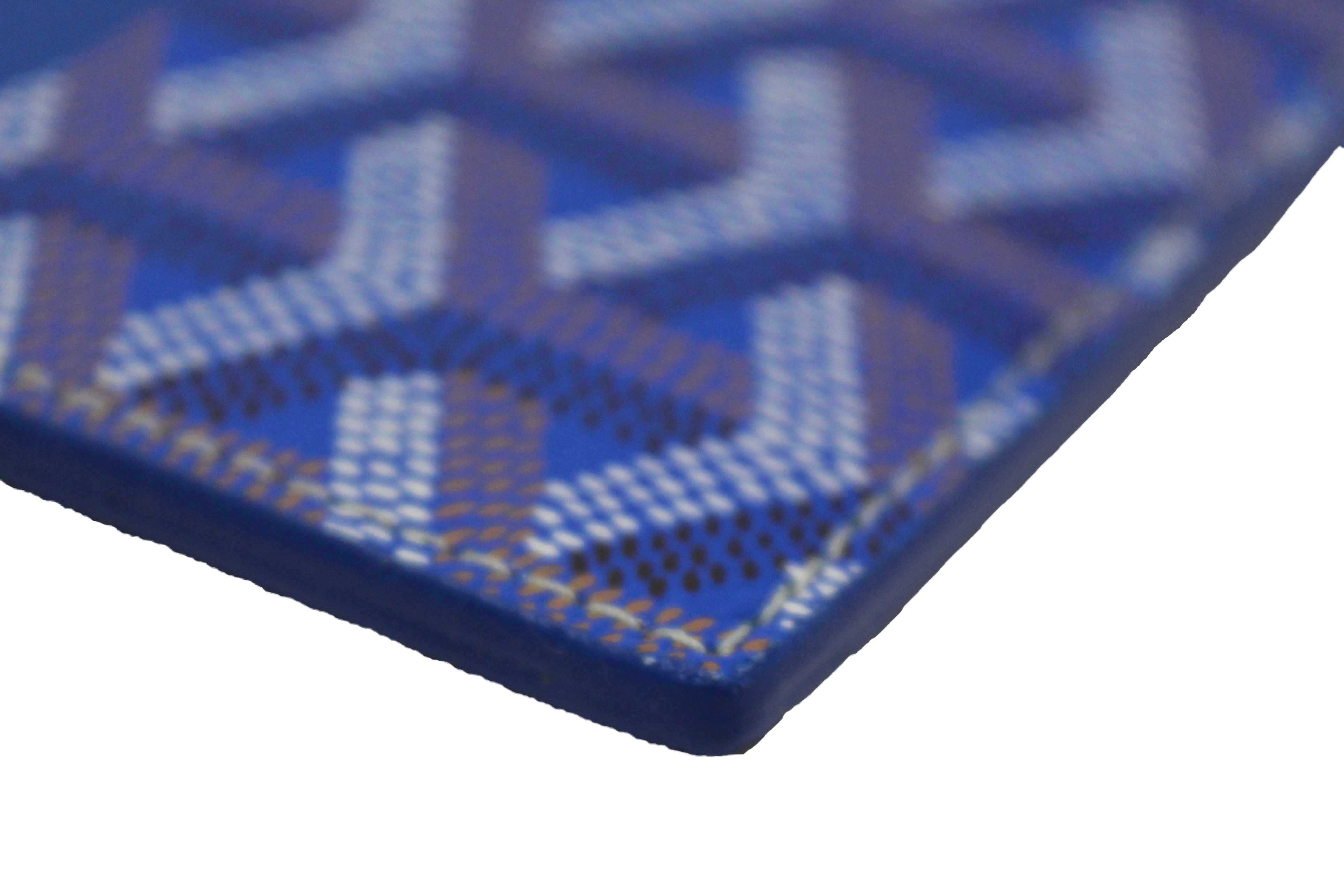 Authentic Goyard Blue Goyardine Canvas Saint-Sulpice Card Holder