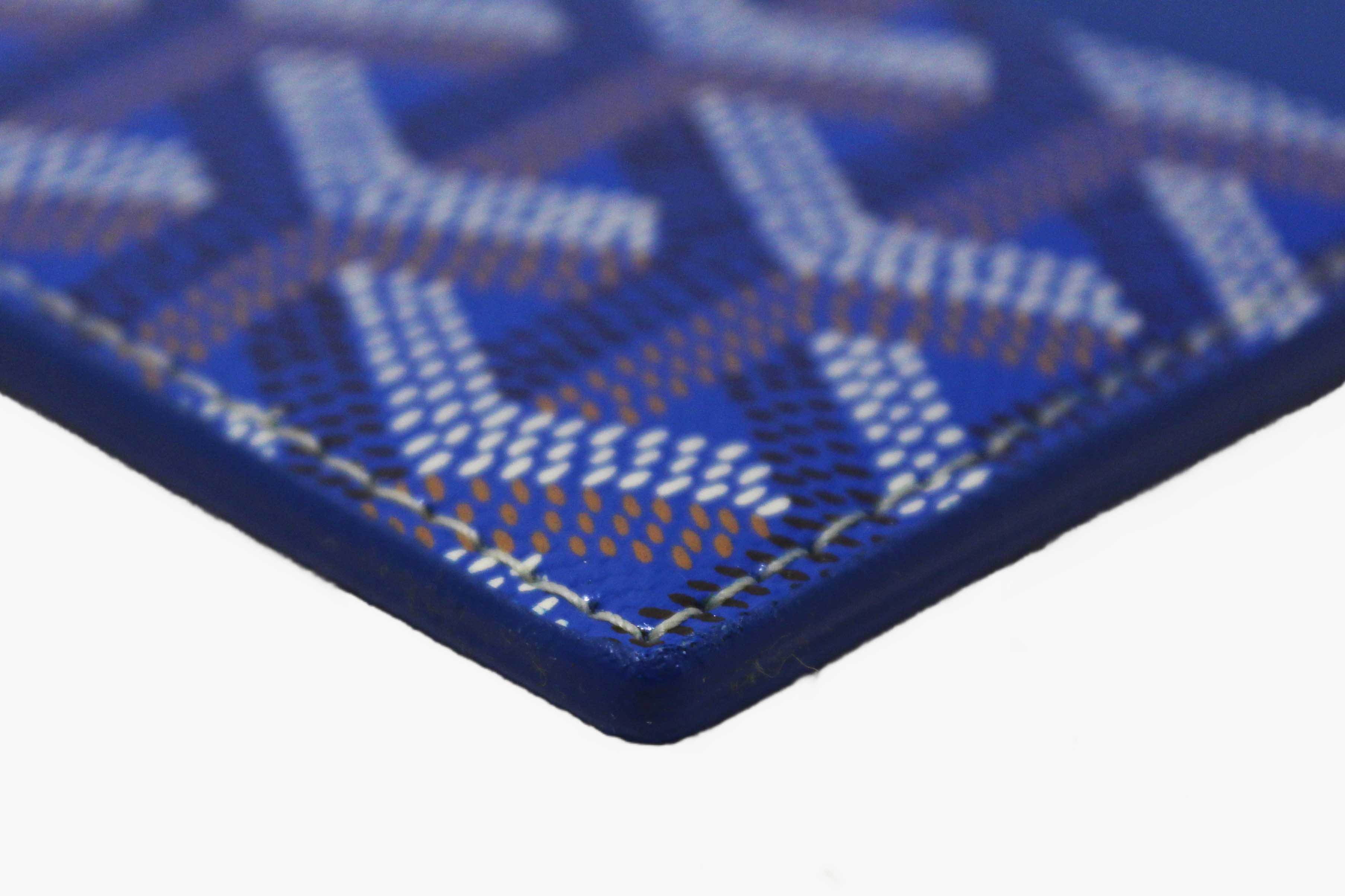 Authentic Goyard Blue Goyardine Canvas Saint-Sulpice Card Holder