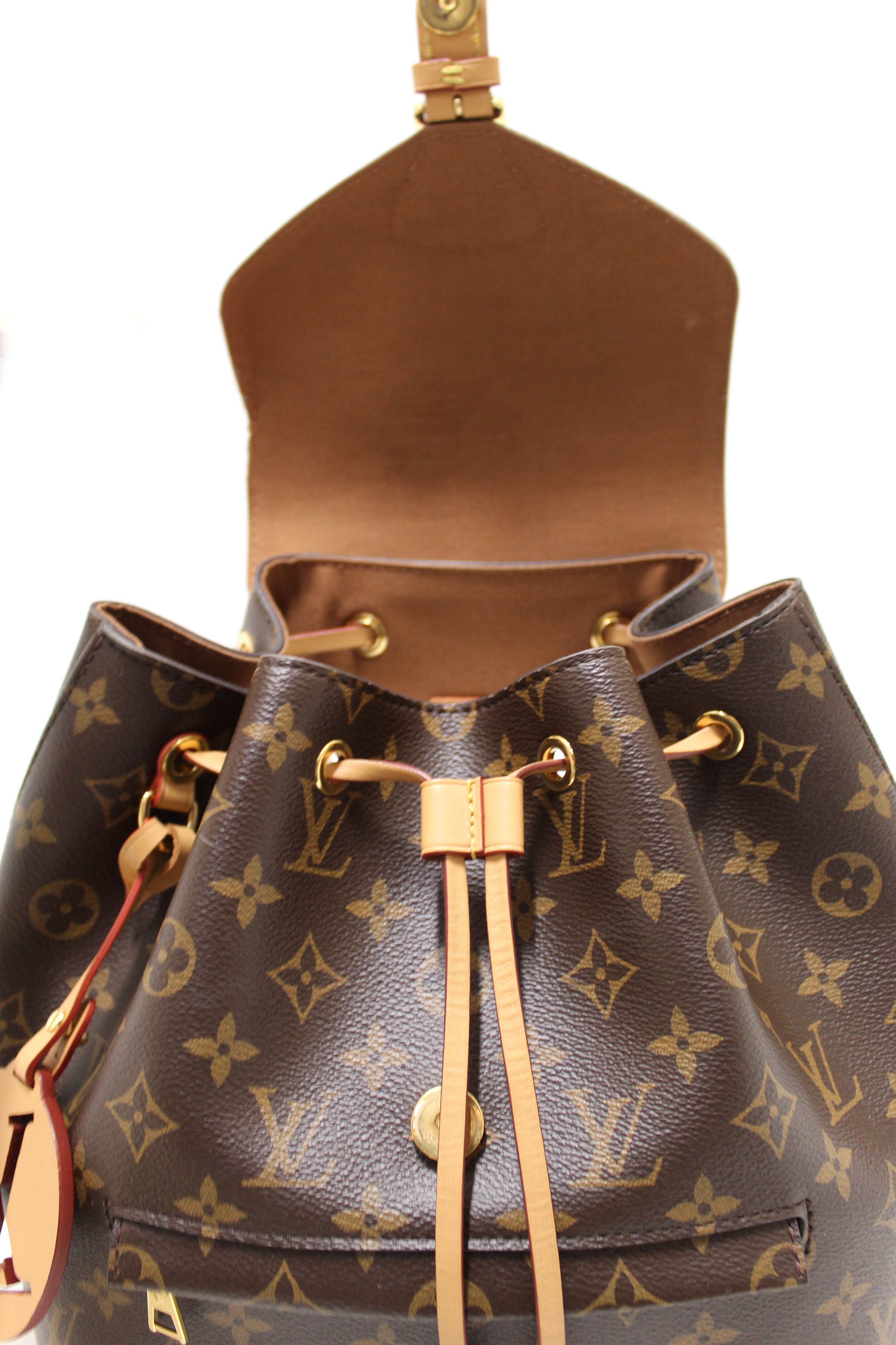 Authentic Louis Vuitton Classic Monogram Brown Montsouris PM Backpack