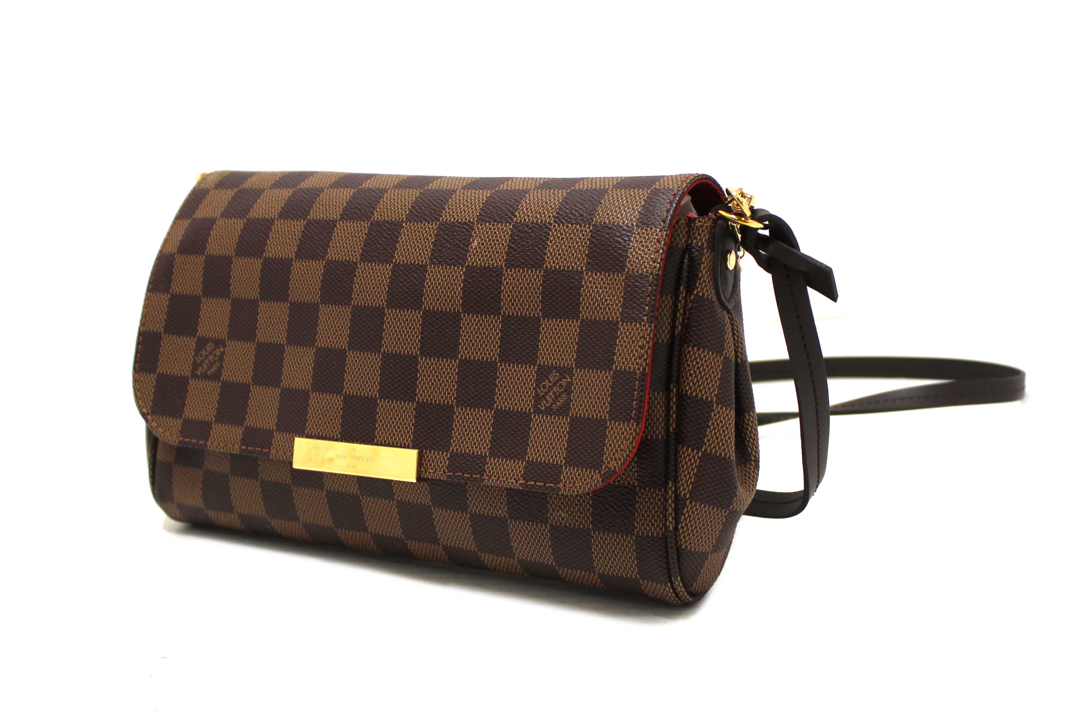 Authentic Louis Vuitton Damier Ebene Favorite MM Crossbody Messenger Bag