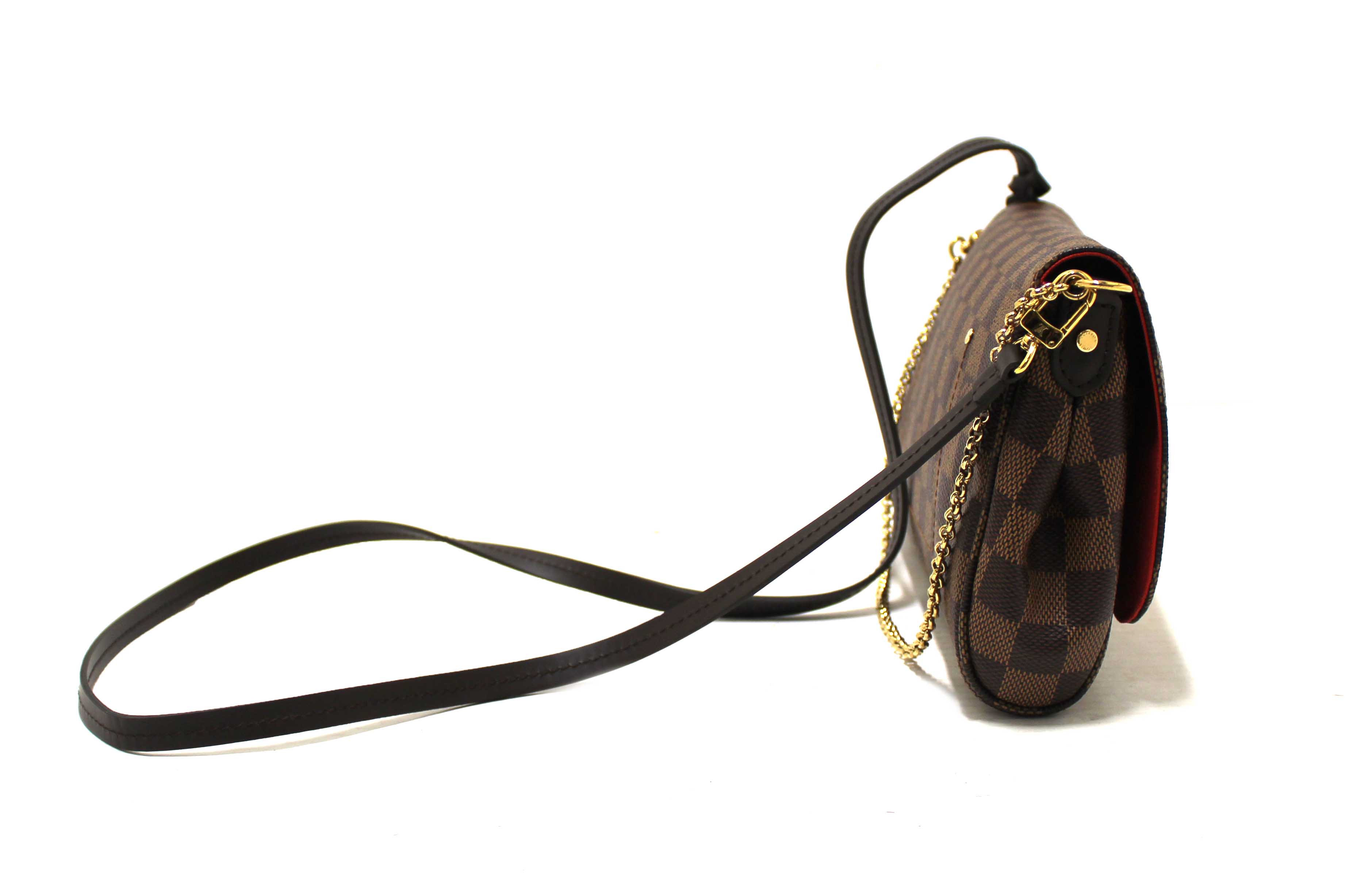 Authentic Louis Vuitton Damier Ebene Favorite MM Crossbody Messenger Bag