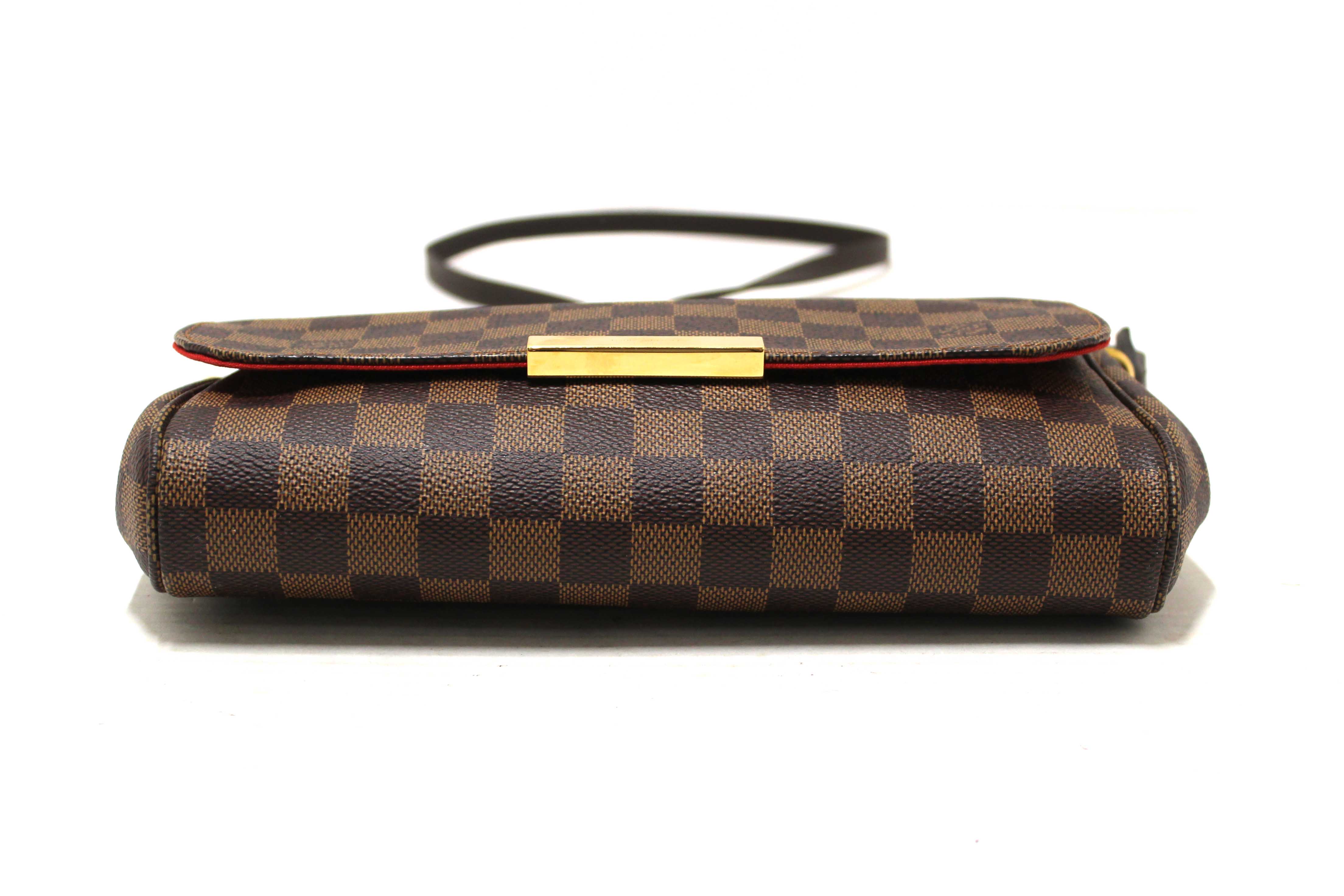 Authentic Louis Vuitton Damier Ebene Favorite MM Crossbody Messenger Bag