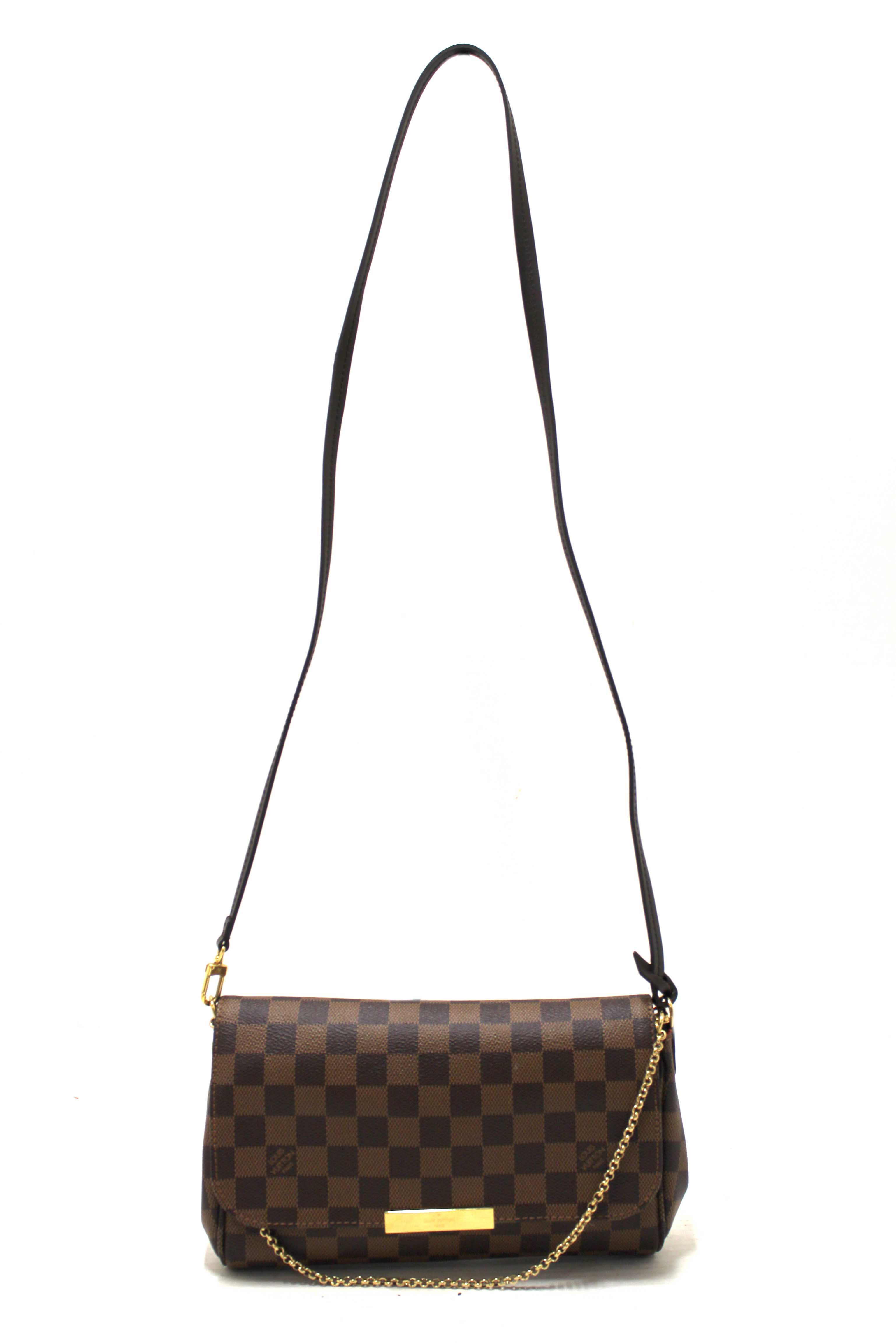 Authentic Louis Vuitton Damier Ebene Favorite MM Crossbody Messenger Bag