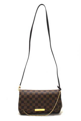 Authentic Louis Vuitton Damier Ebene Favorite MM Crossbody Messenger Bag