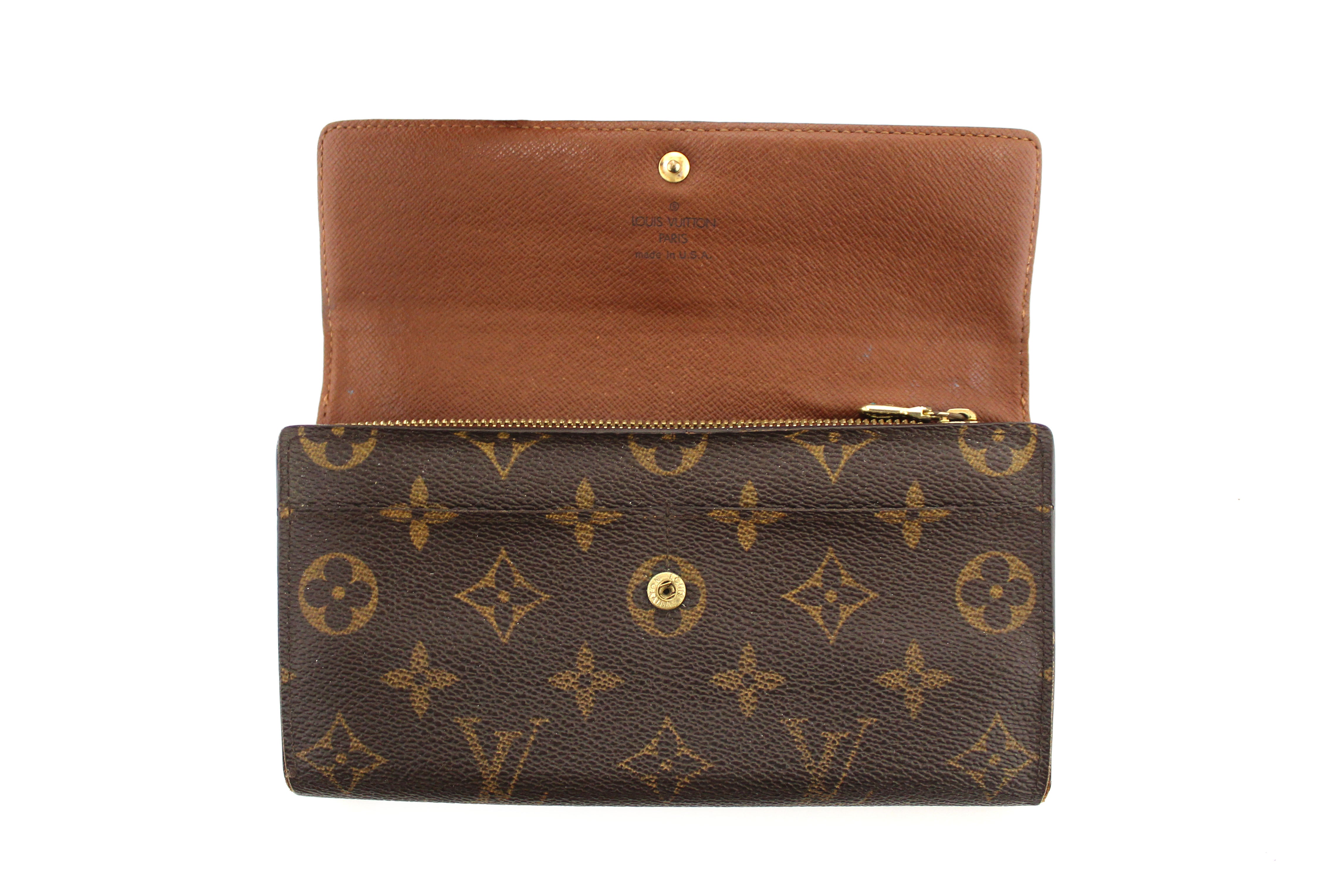 Authentic Louis Vuitton Classic Monogram Sarah Wallet