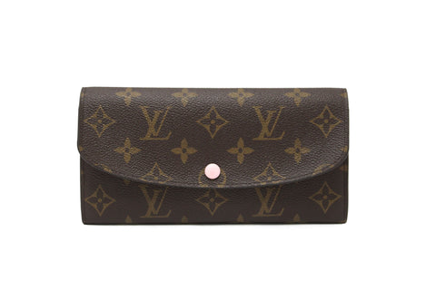 Authentic Louis Vuitton Classic Monogram Emilie Wallet Rose Pink