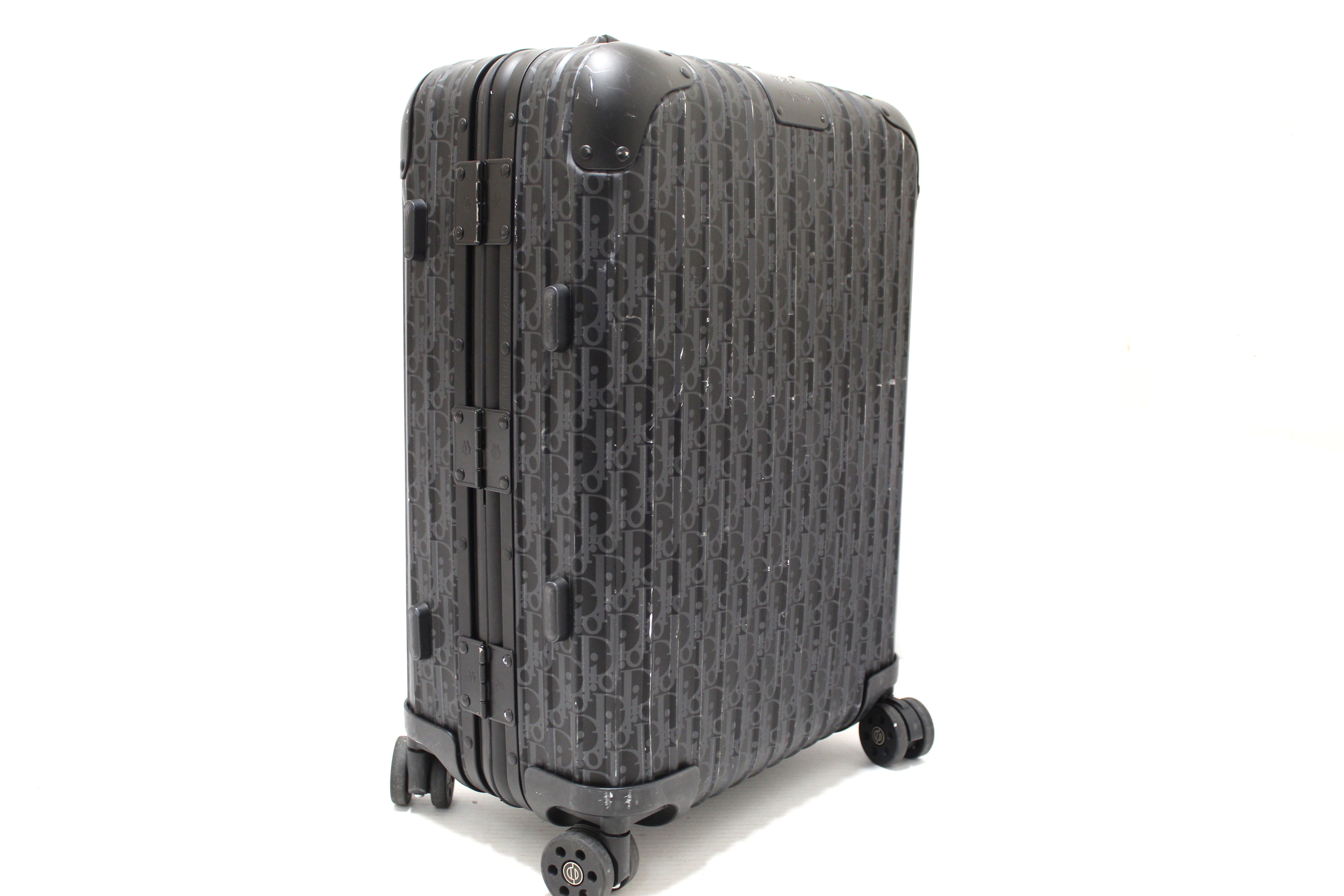 Authentic Dior x Rimowa Black Aluminum Carry On Suitcase